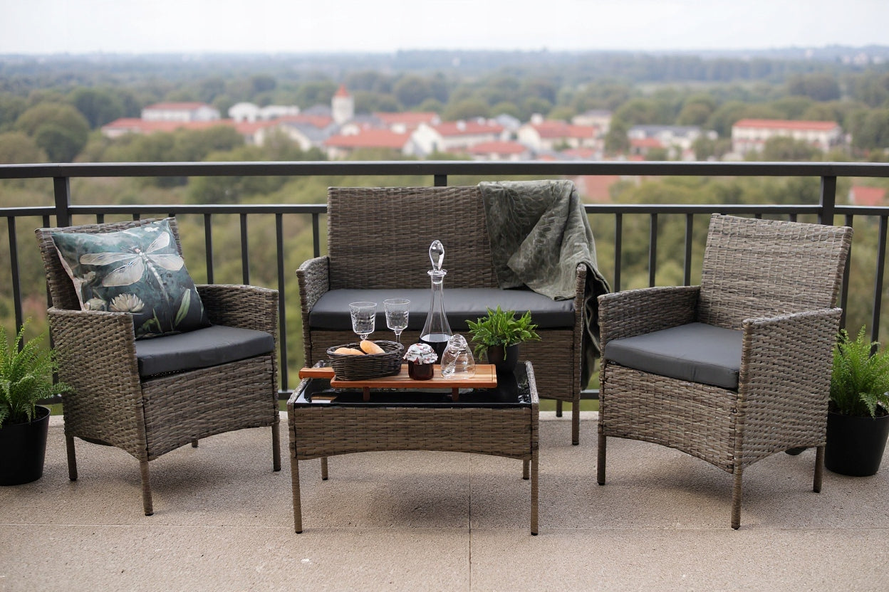 Garden Furniture Balcony Set for Terrace Set Technorattan BODRUM 4os
