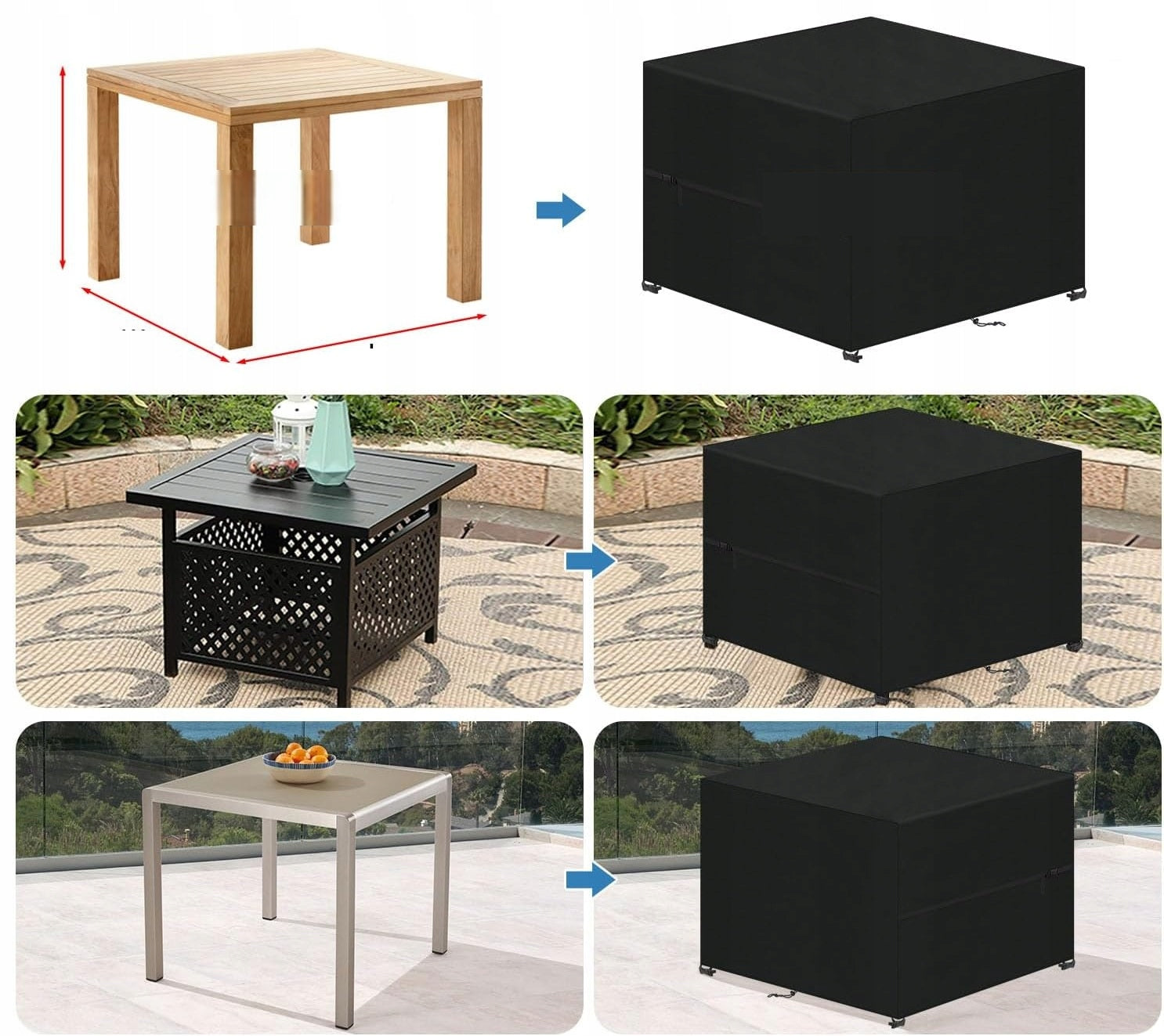 Garden Furniture Cover 60x60x60 cm Waterproof UV Black EAN (GTIN) 4260313267460