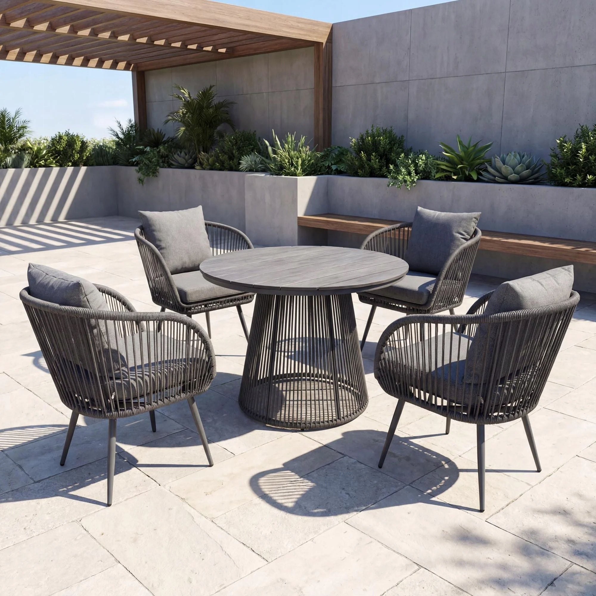 Garden Furniture Set 4 Pers Technorattan Table Polywood Dining Room Furniture Manufacturer di volio