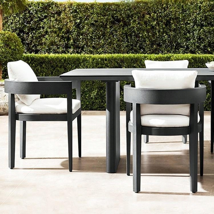 Garden Furniture Set Aluminum Black Manufacturer no brand