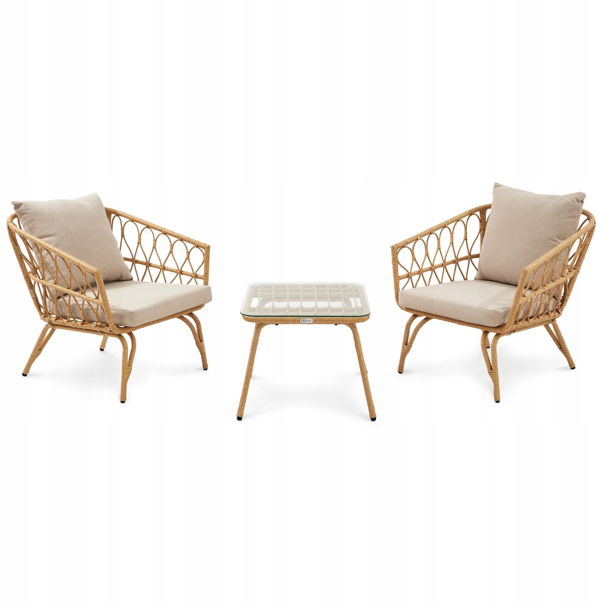 Garden Furniture Set Balcony Table Armchairs Terrace Technoratan 2 people