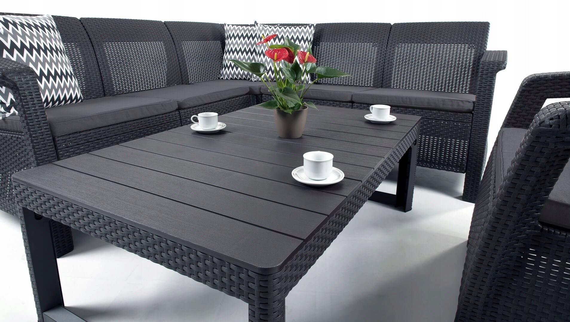Garden Furniture Set Corner CORFU Single Armchair Elevated Table LYON Number of items in the set 3