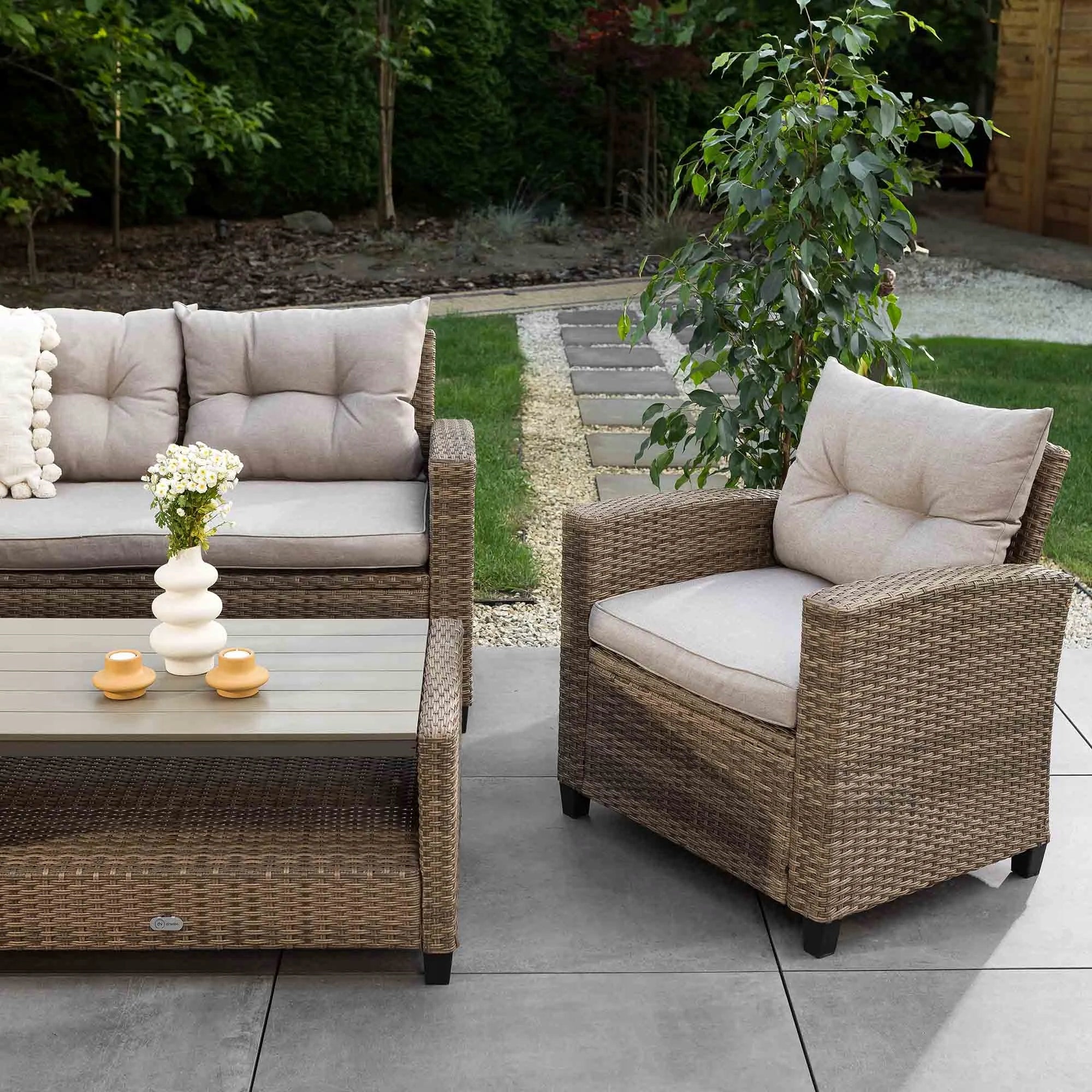 Garden Furniture Set Dalmia di volio Corner Set Technorattan Armchair Line Dalmia