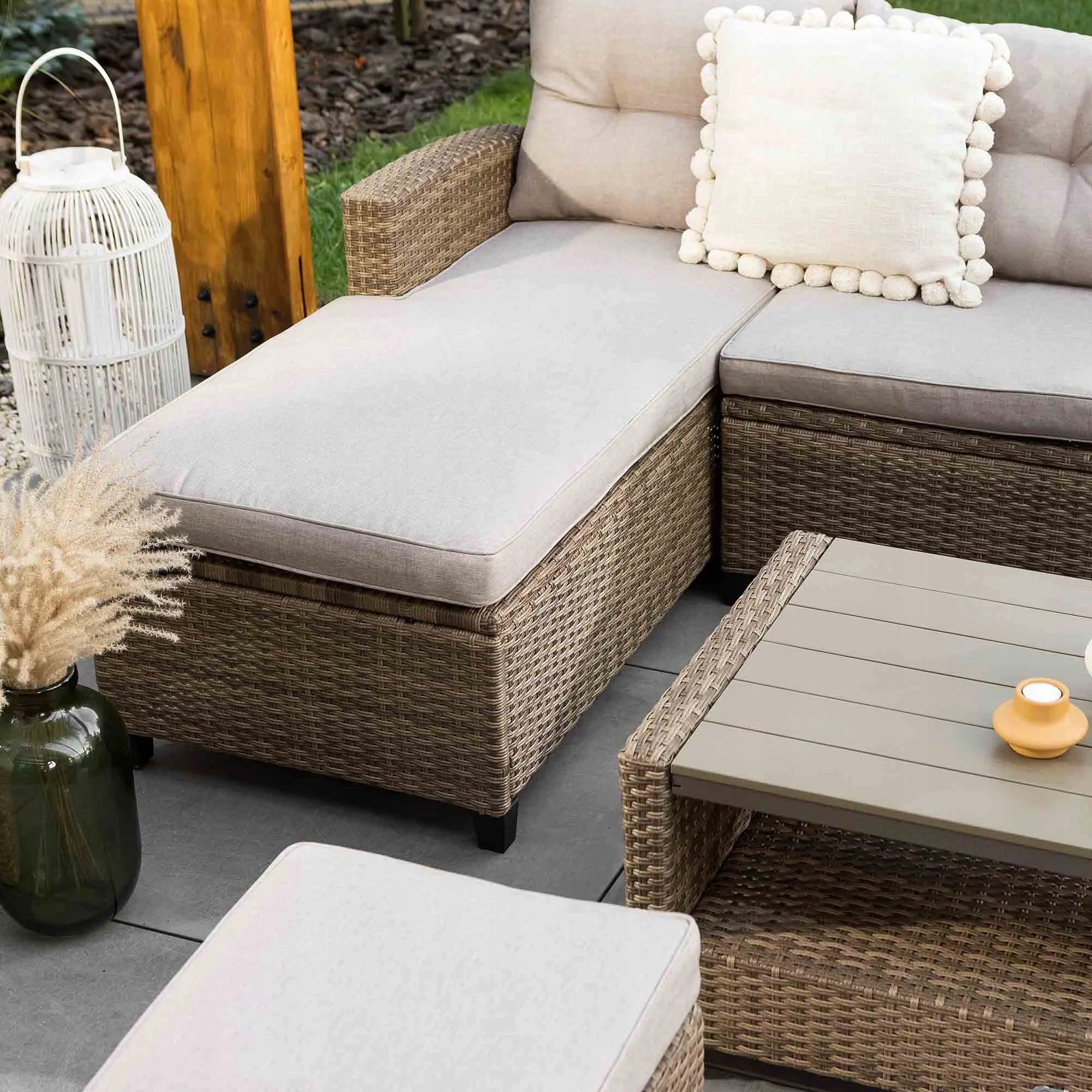 Garden Furniture Set Dalmia di volio Corner Set Technorattan Armchair Number of people 6