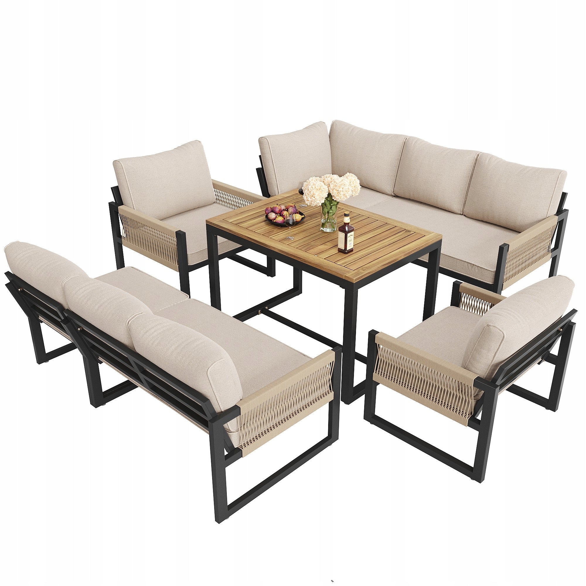 Garden Furniture Set Dining Grey 8 People Waterproof Balcony Terrace Manufacturer Arhatreya
