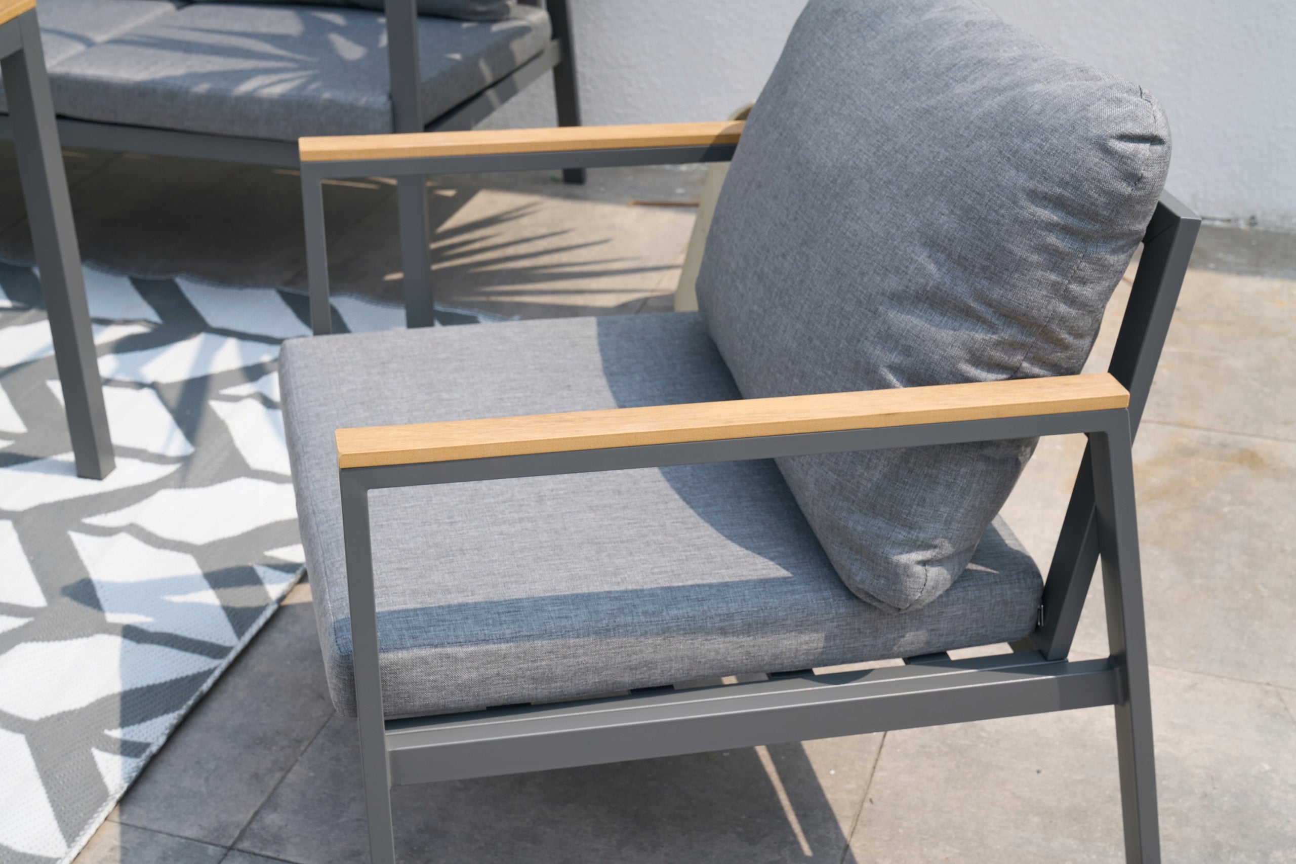 Garden Furniture Set EDISON Sofa Table Garden Furniture Color gray