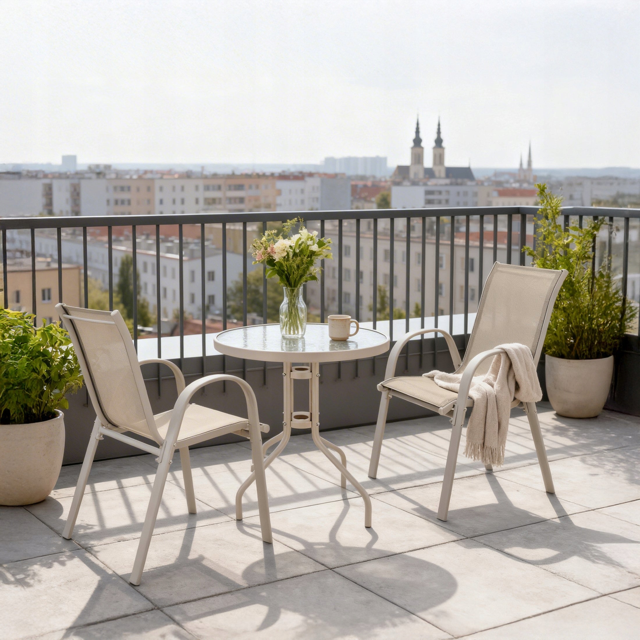 Garden Furniture Set GARDEN FURNITURE for Balcony Terrace BEIGE Chairs Table Manufacturer Jumi