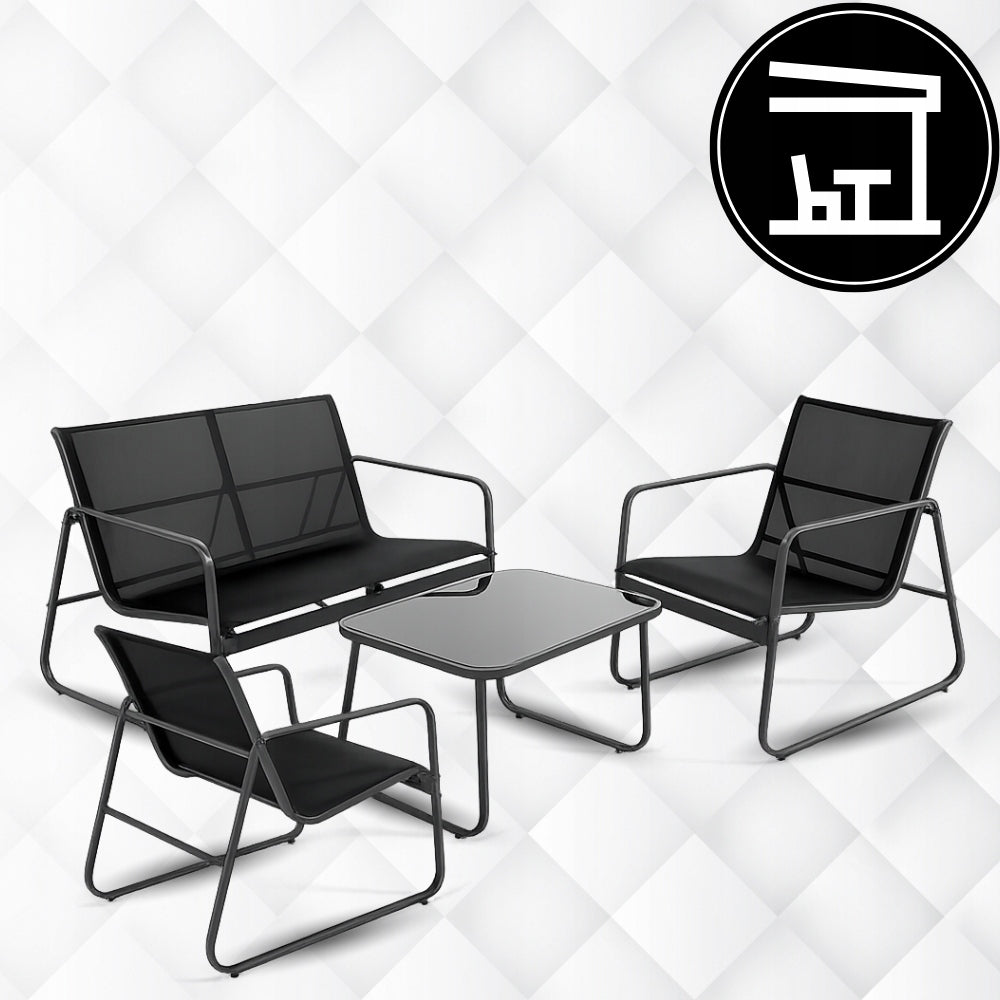 Garden Furniture Set Garden Furniture 4el Black SOFA 2x ARMCHAIR TABLE Manufacturer code 2581824