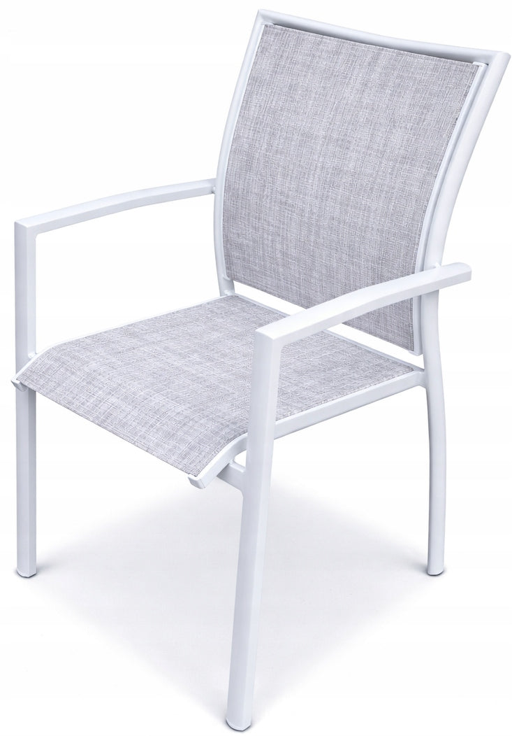 Garden Furniture Set Modular Aluminum Corner + Table + 3 Chairs White Number of people 5
