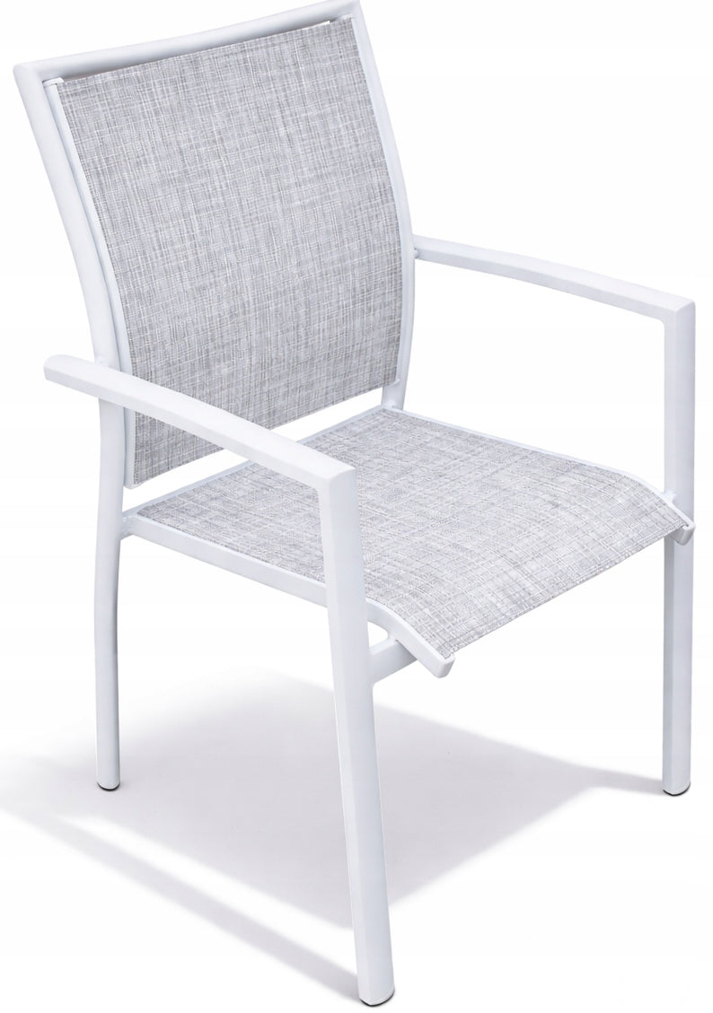 Garden Furniture Set Modular Aluminum Corner + Table + 3 Chairs White Set contents chair corner sofa table
