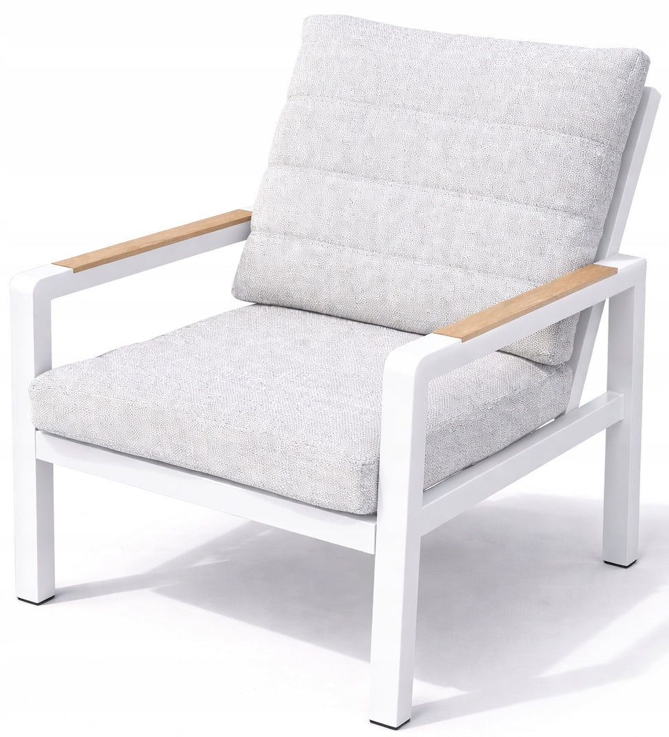 Garden Furniture Set Modular Aluminum Sofa + Table + 2 Armchairs White Number of people 4