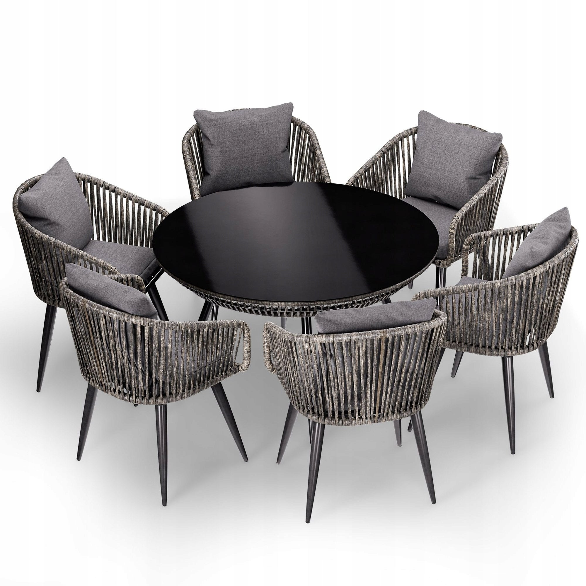 Garden Furniture Set Rieti 6 Armchairs+1 Dining Table 120cm Technorattan