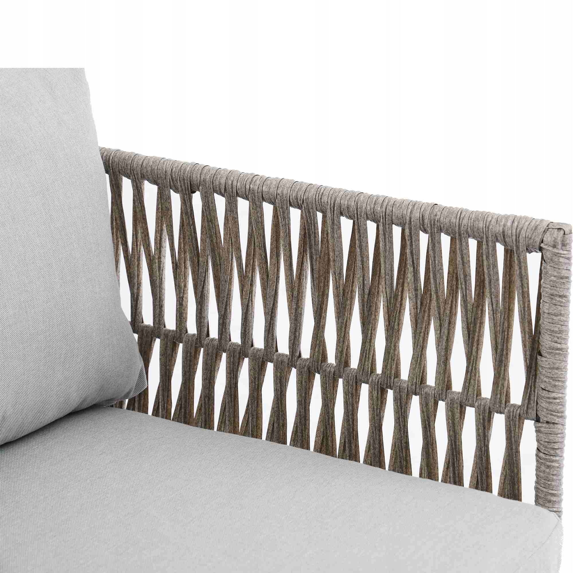 Garden Furniture Set Sofa + 2 Armchairs + Coffee Table Steel Frame Grey Manufacturer Arhatreya