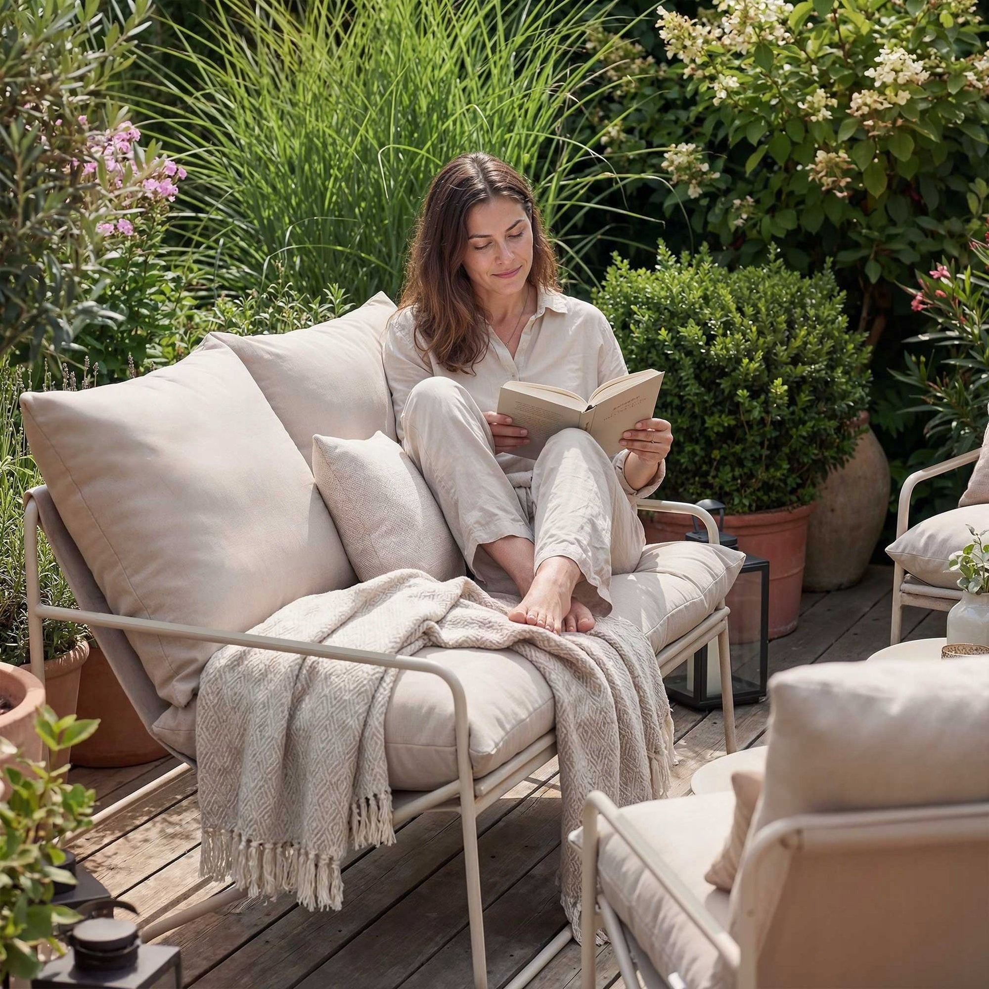 Garden Furniture Set Sofa 2 Armchairs Coffee Table Terrace Balcony Furniture 4os For couch set