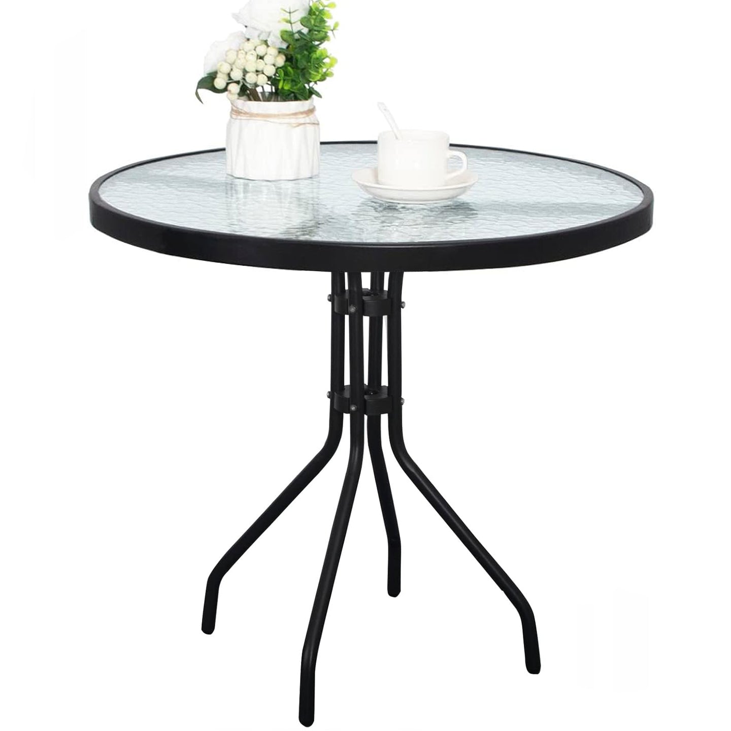 Garden Furniture Set Table with Chairs for Balcony Terrace 4 Chairs Brown Set contents chair table