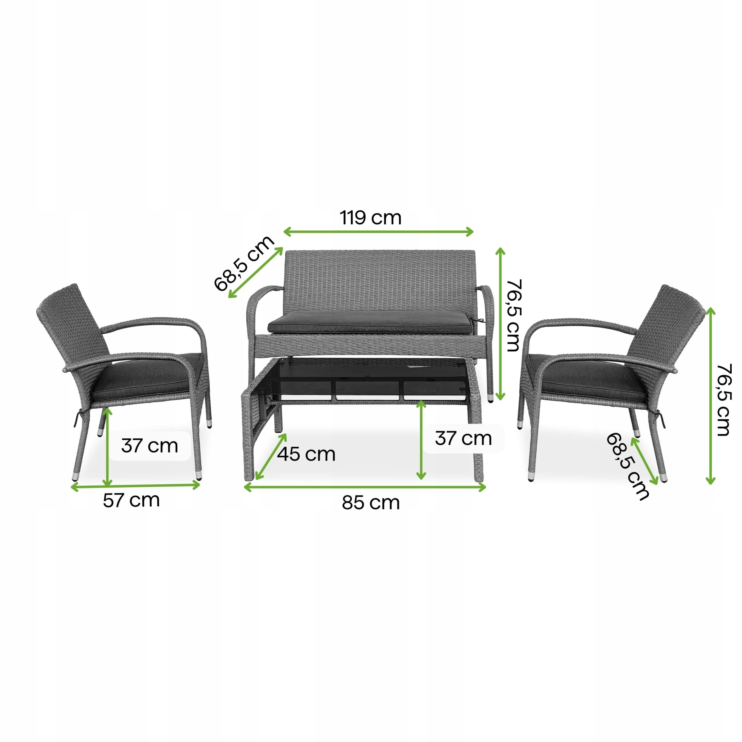 Garden Furniture Set Technorattan SAN MARINO Sofa Armchairs Manufacturer code 008109