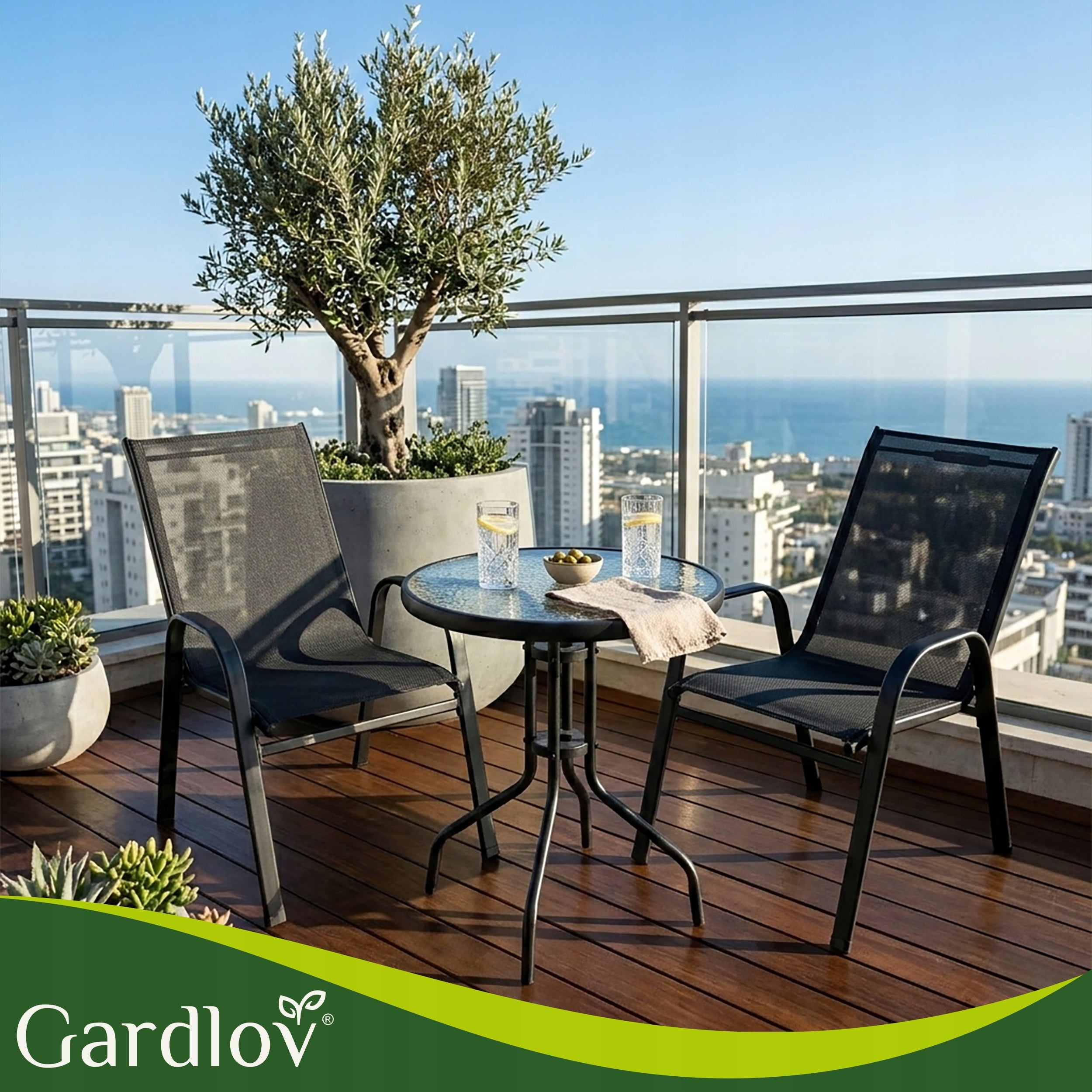 Garden Furniture Set for Balcony Terrace Table + 2 Chairs Number of items in the set 3