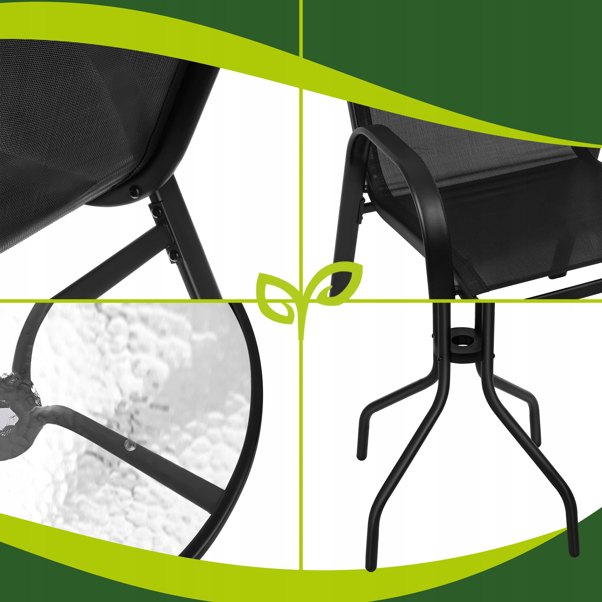 Garden Furniture Set for Balcony Terrace Table + 2 Chairs Packaging status original