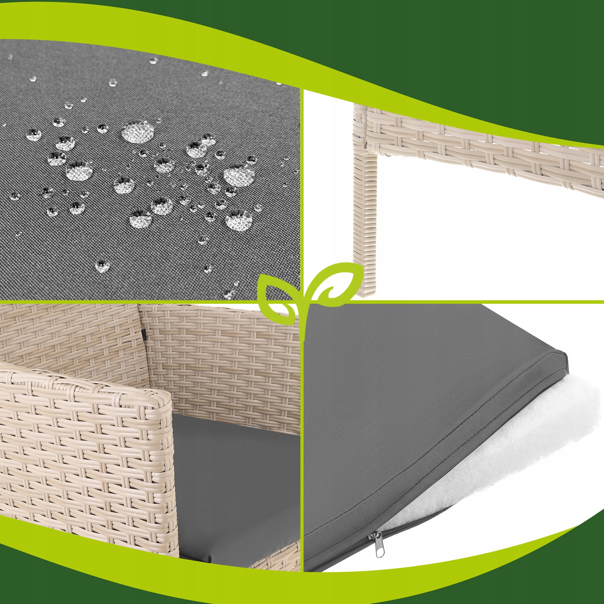 Garden Furniture Set for Terrace Technorattan Table Sofa Manufacturer code Meble ogrodowe rattanowe beżowe Gardlov 26909