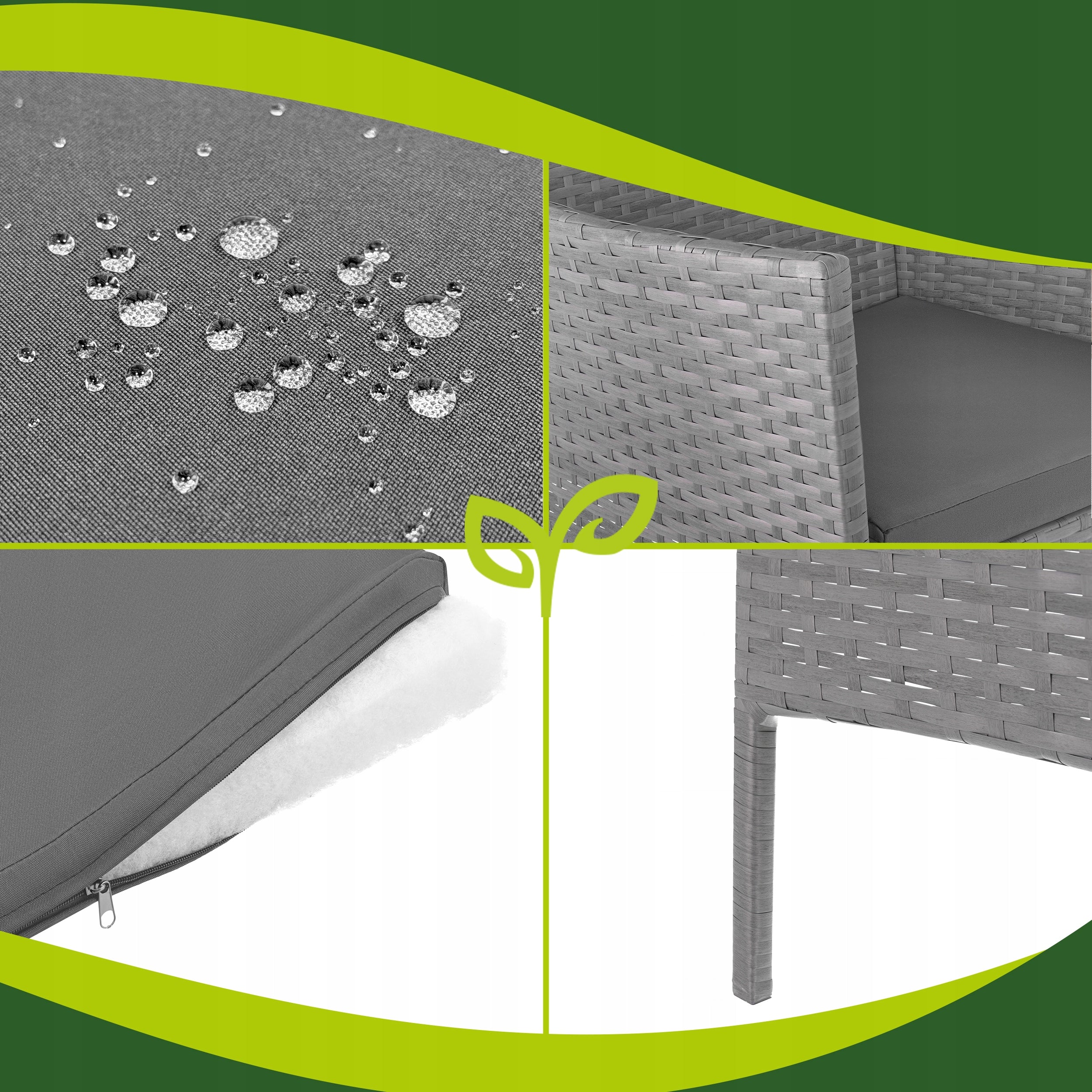 Garden Furniture Technorattan Garden Furniture Set for Terrace Table Sofa Manufacturer code Meble ogrodowe rattanowe antracyt 26907
