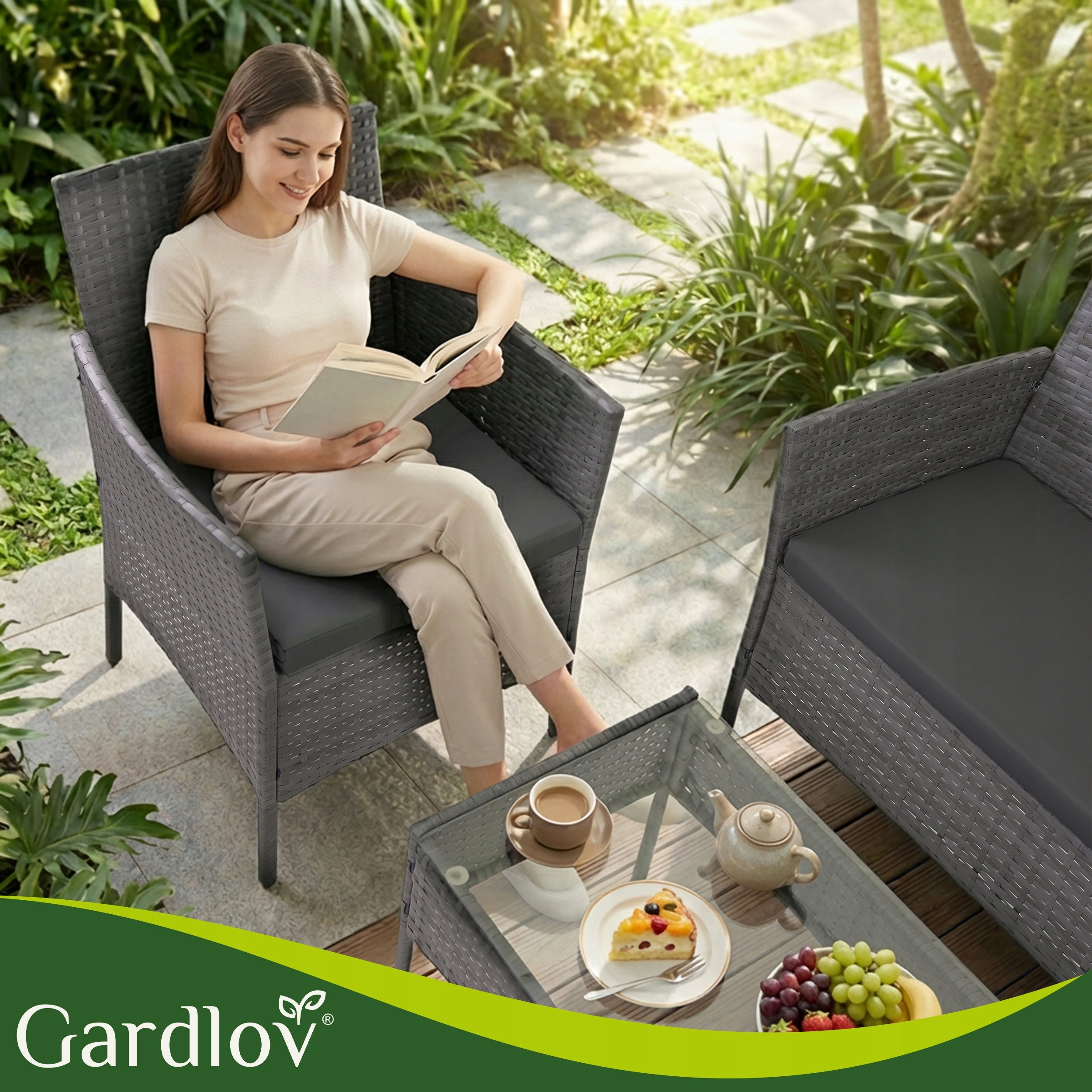 Garden Furniture Technorattan Garden Furniture Set for Terrace Table Sofa Number of items in the set 4