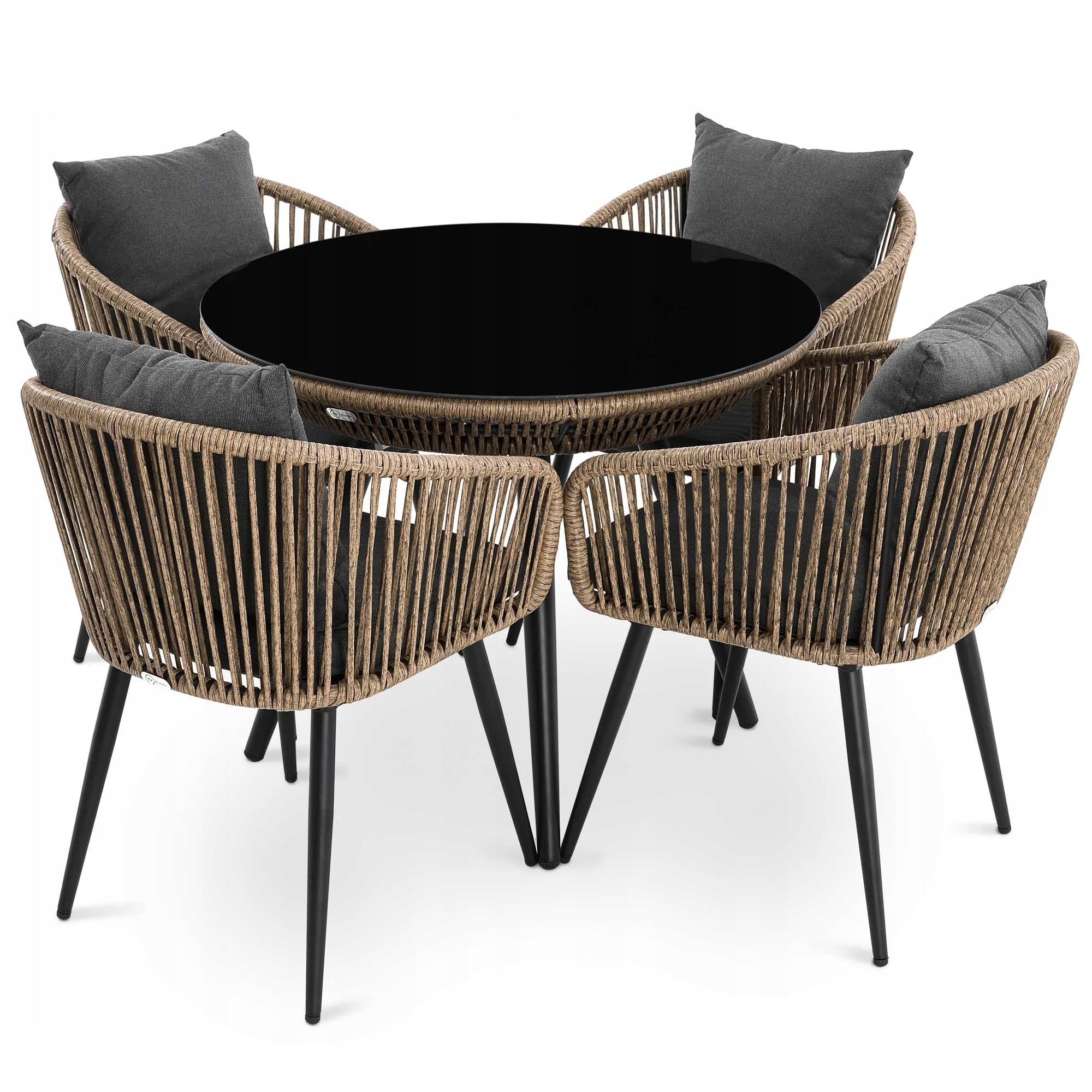 Garden Furniture Terrace Furniture Set 4 Seater Armchairs Handmade Table