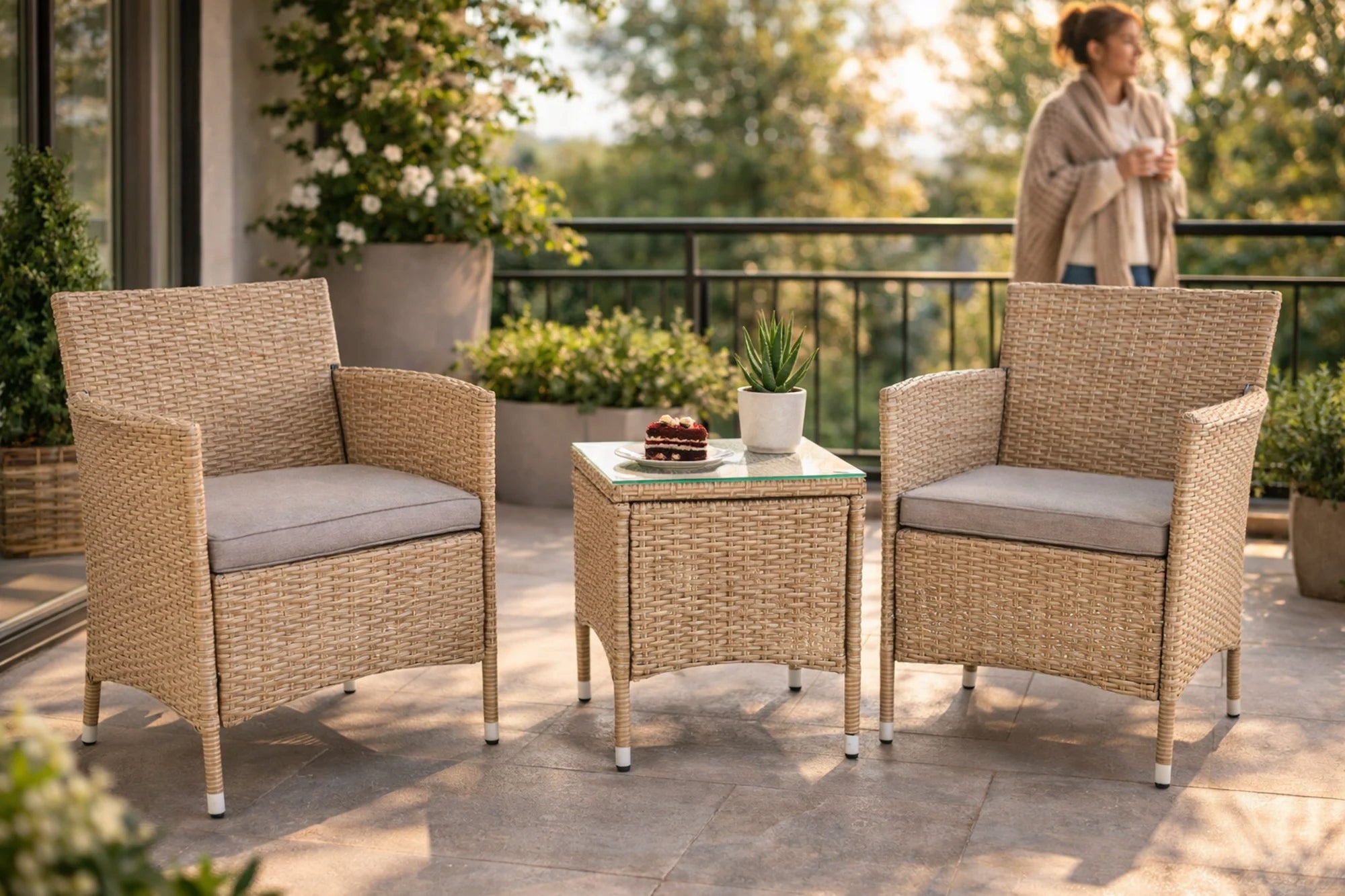 Garden Furniture di volio Chairs Table Cushion Technoratan Set Balcony Manufacturer di volio