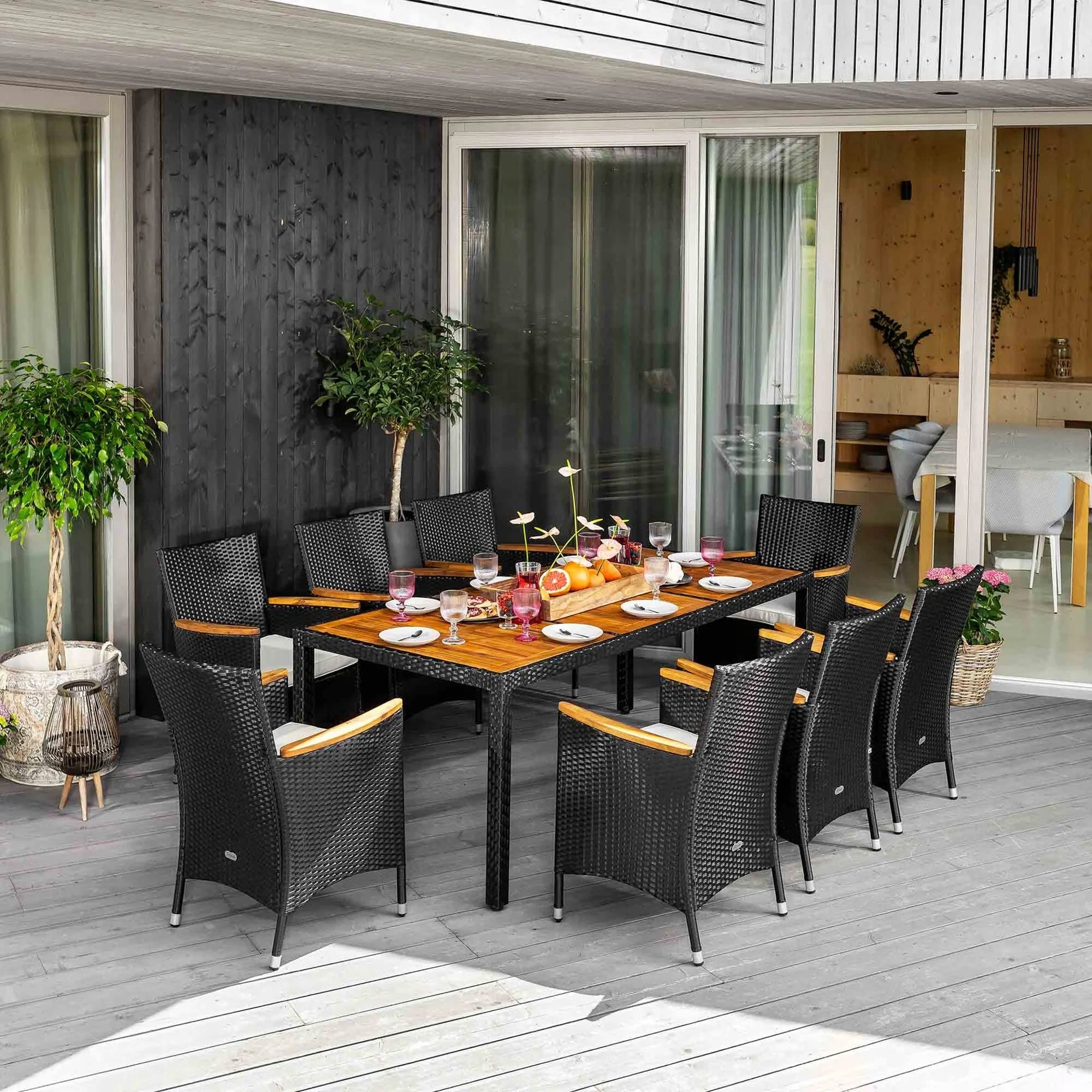 Garden Furniture di volio Technoratan Set Large Table 8x Garden Chair Line Verona