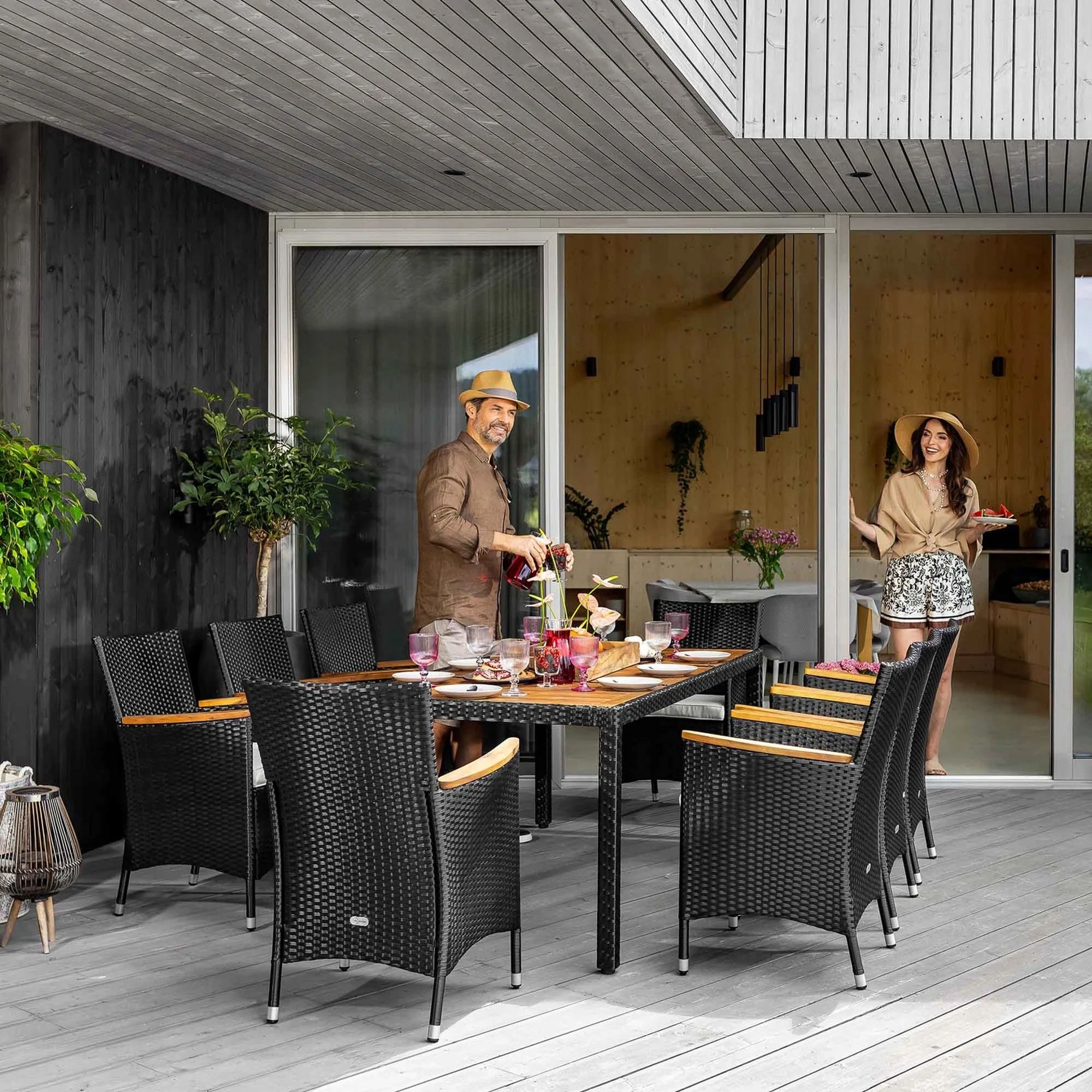 Garden Furniture di volio Technoratan Set Large Table 8x Garden Chair Packaging status original
