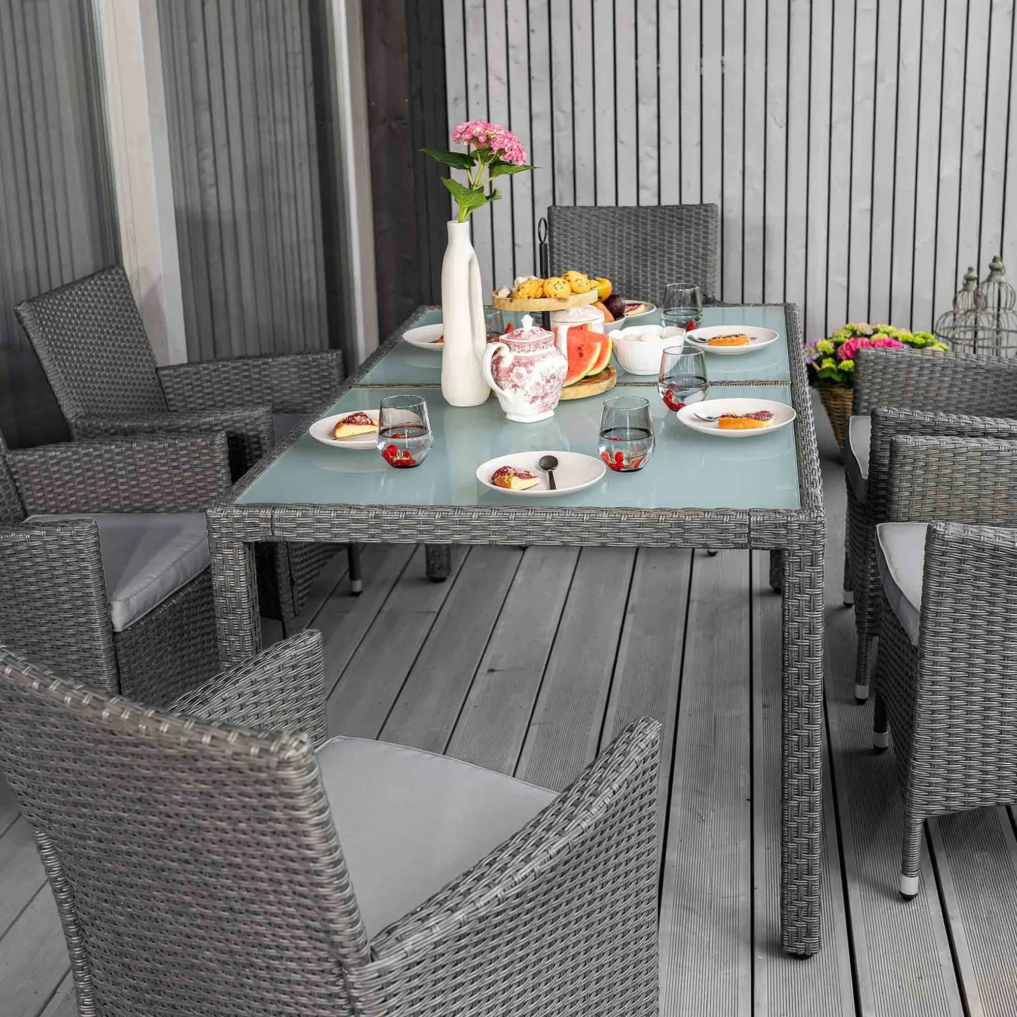 Garden Furniture di volio Technoratan Set Table+Fotels Furniture Set Terrace For dinner set
