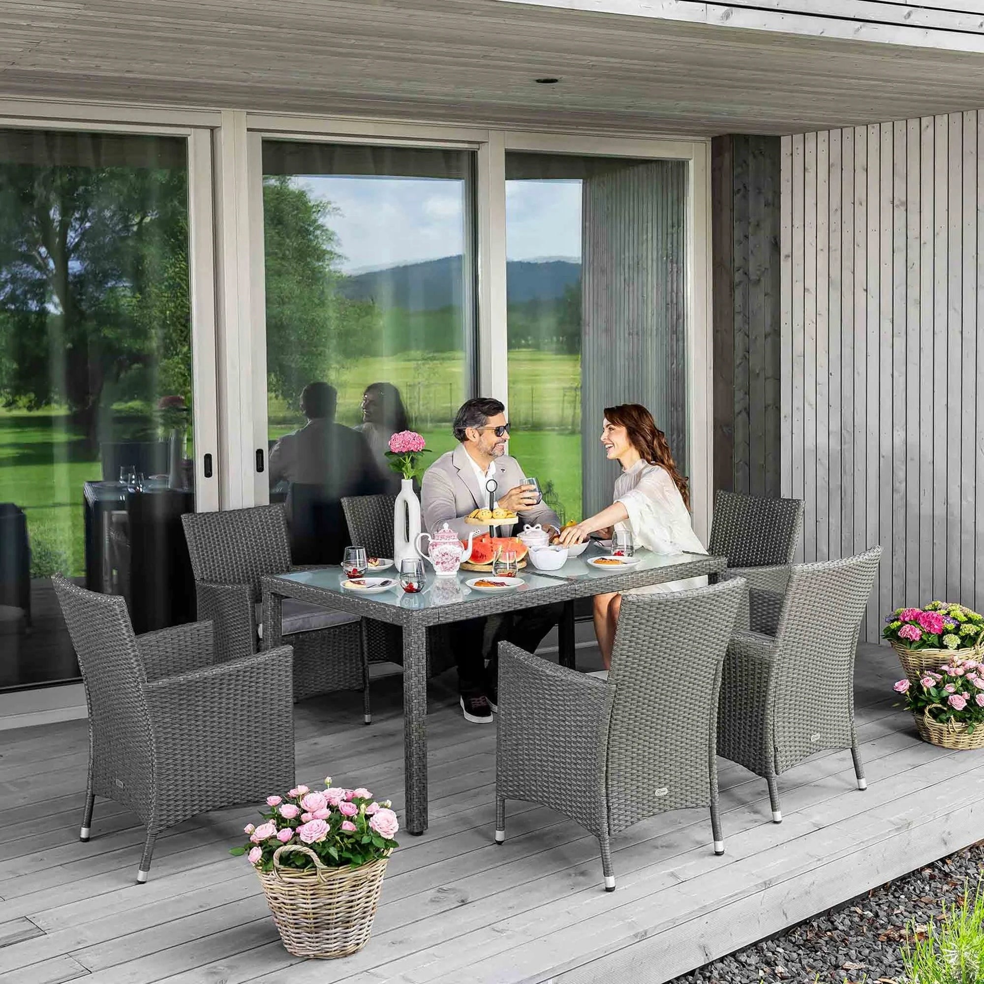Garden Furniture di volio Technoratan Set Table+Fotels Furniture Set Terrace Line Verona