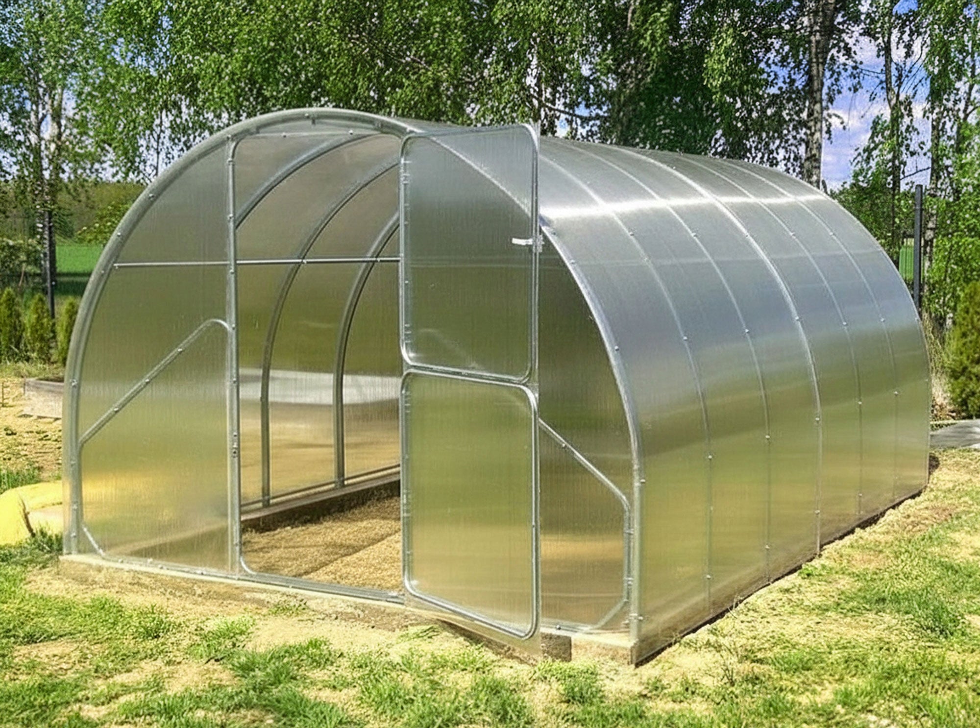 Garden GREENHOUSE 3x4m POLYCARBONATE 6mm with Profile 40x20mm ZINC tunnel 12m2 Packaging status original