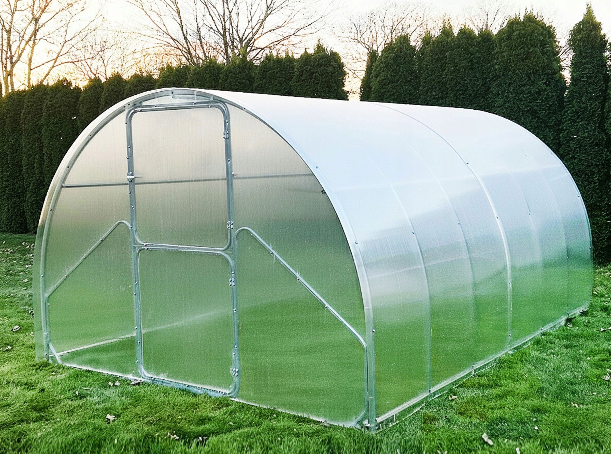 Garden GREENHOUSE 3x6m POLYCARBONATE 4mm with Profile 40x20mm ZINC Tunnel Manufacturer code Tunel 3x6m p 40x20mm p 4mm