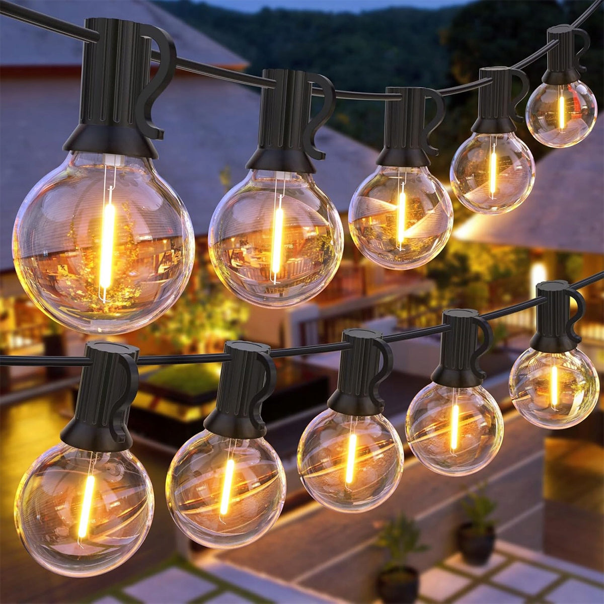 Garden Garland Light 50X LED Bulb 30M Outdoor Lights