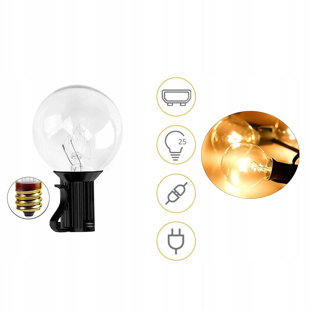 Garden Garland Outdoor Light Chain Decorative 25x LED BULB 8m Packaging status original