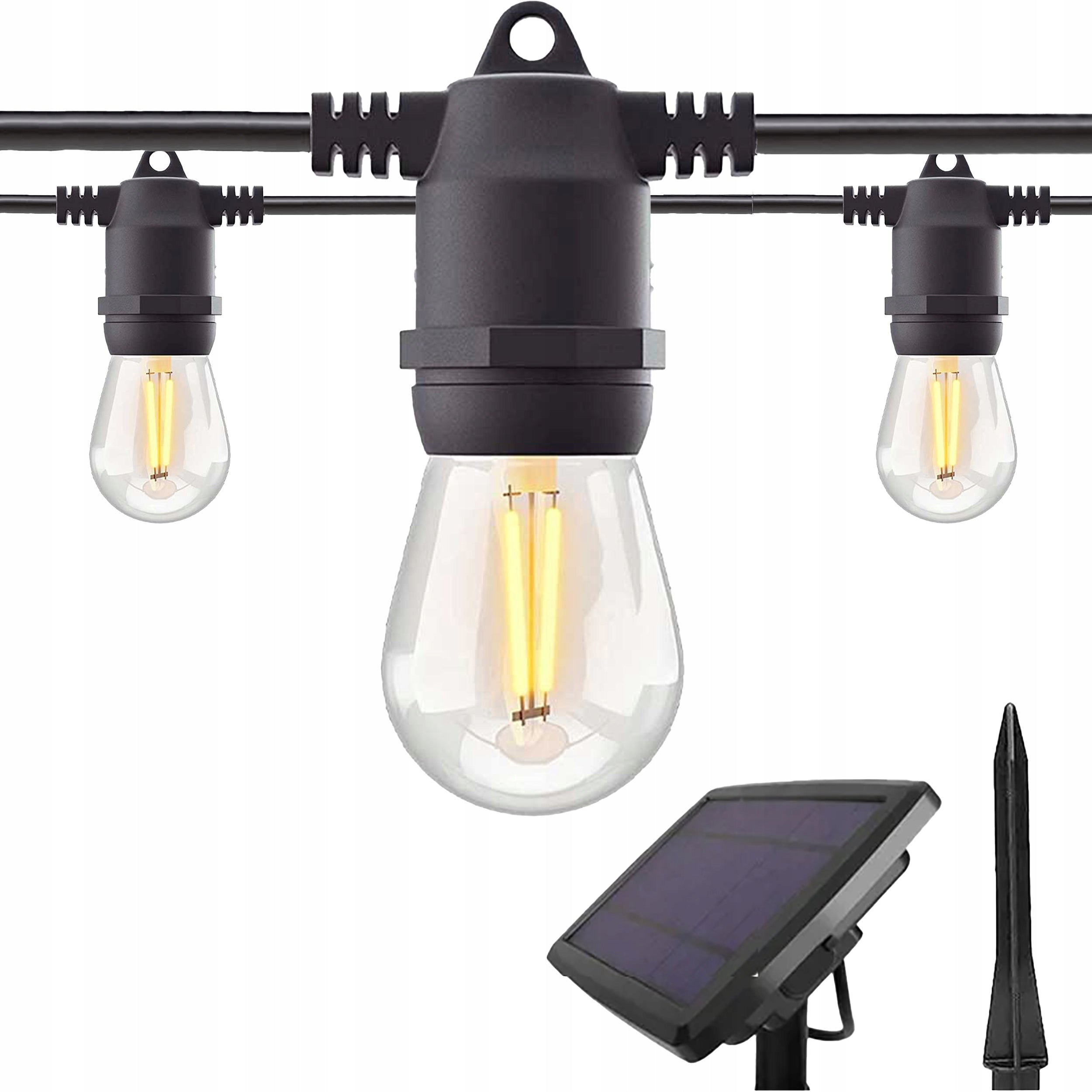 Garden Garland Solar Garden Lights 20m 20x LED Bulb E27 + Remote Control