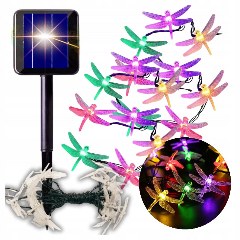 Garden Garland Solar Light Waterproof Resistant Dragonflies Multicolor