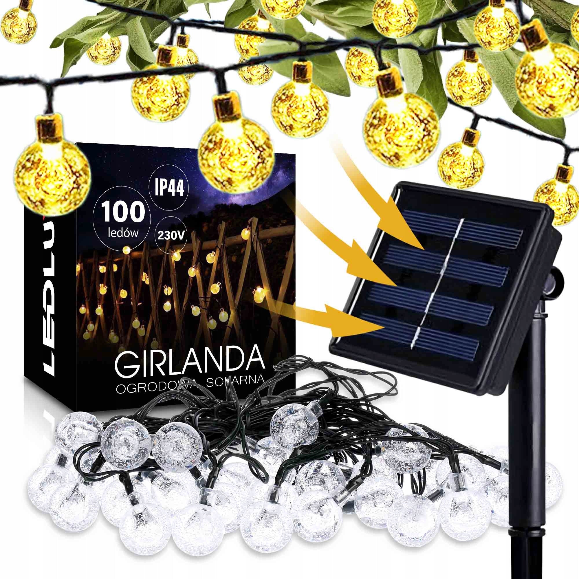 Garden Garland Solar Outdoor Garden Lights 11,6m 100 LED Balls Packaging status original