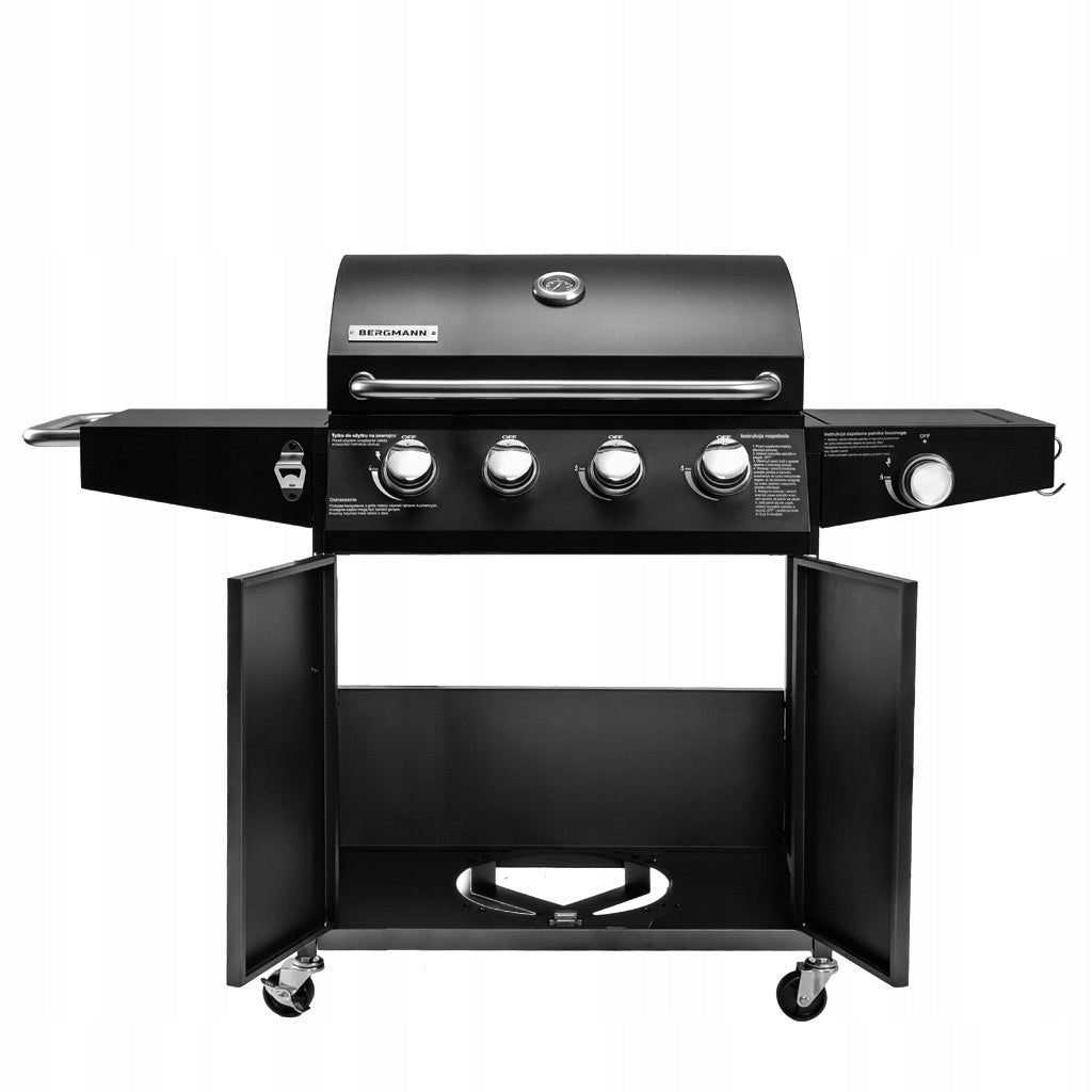 Garden Gas Grill 4+1 BERGMANN Cast Iron Grate Cylinder Cabinet Cover Grill width 138.8 cm