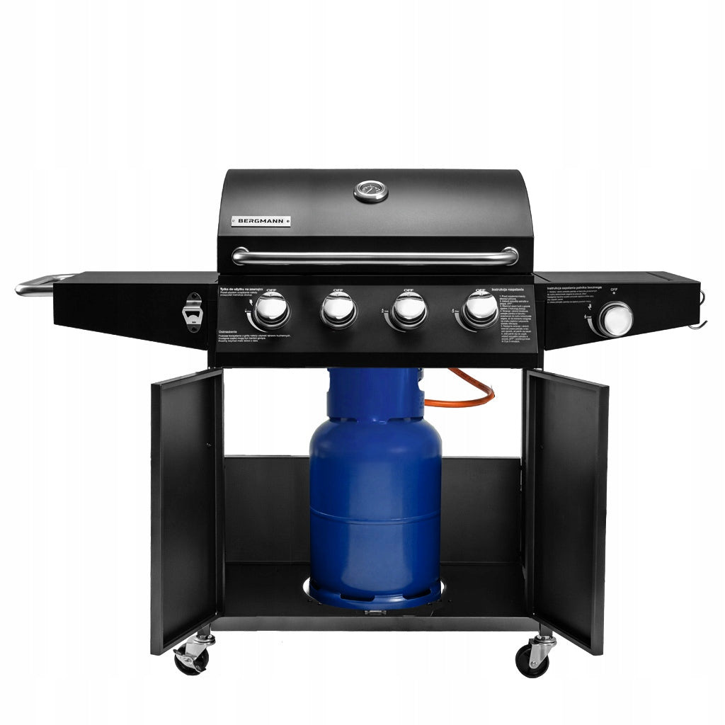 Garden Gas Grill 4+1 BERGMANN Cast Iron Grate Cylinder Cabinet Cover Number of burners 5