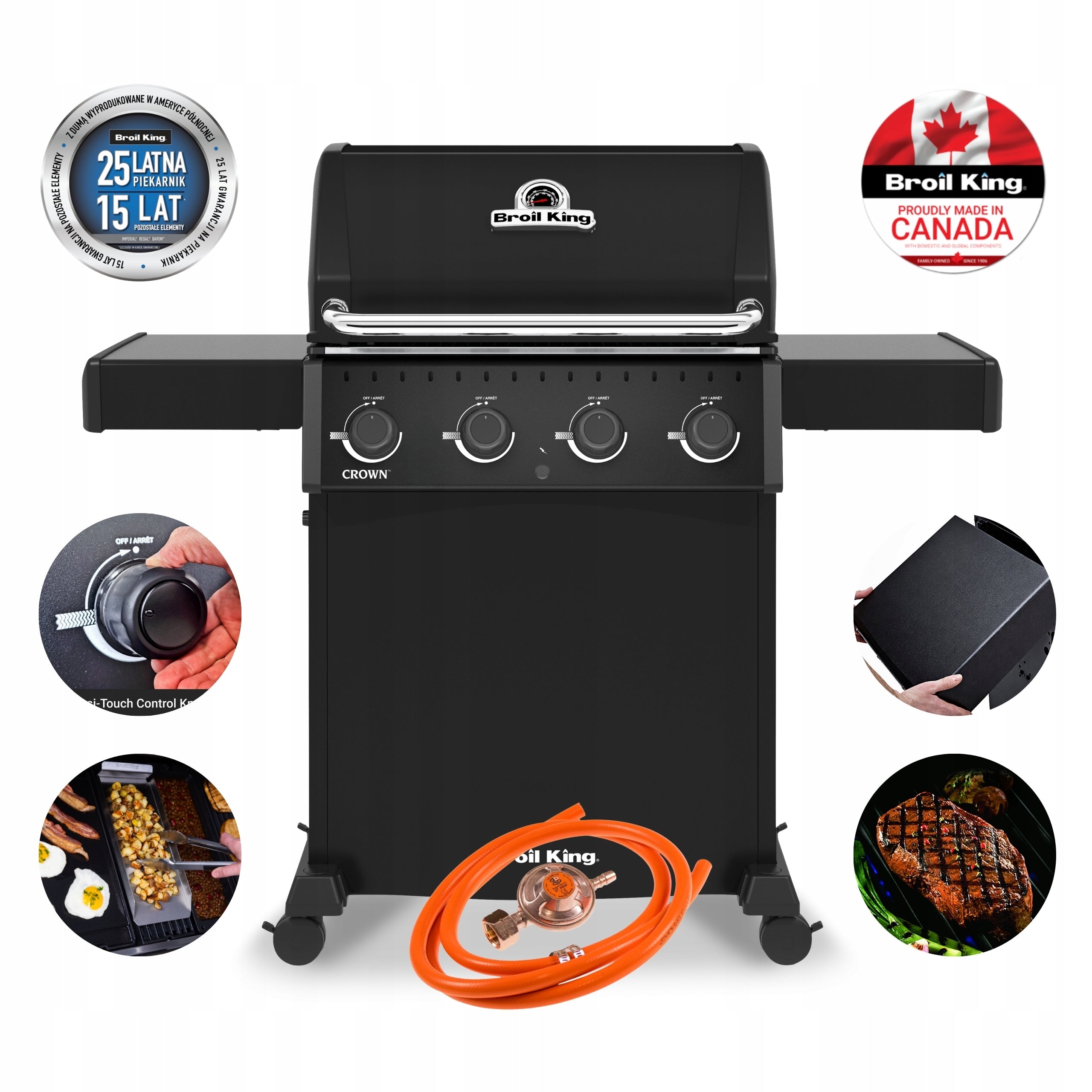 Garden Gas Grill Broil King Crown 410 SHADOW 4 Burners TO MORE Packaging status original