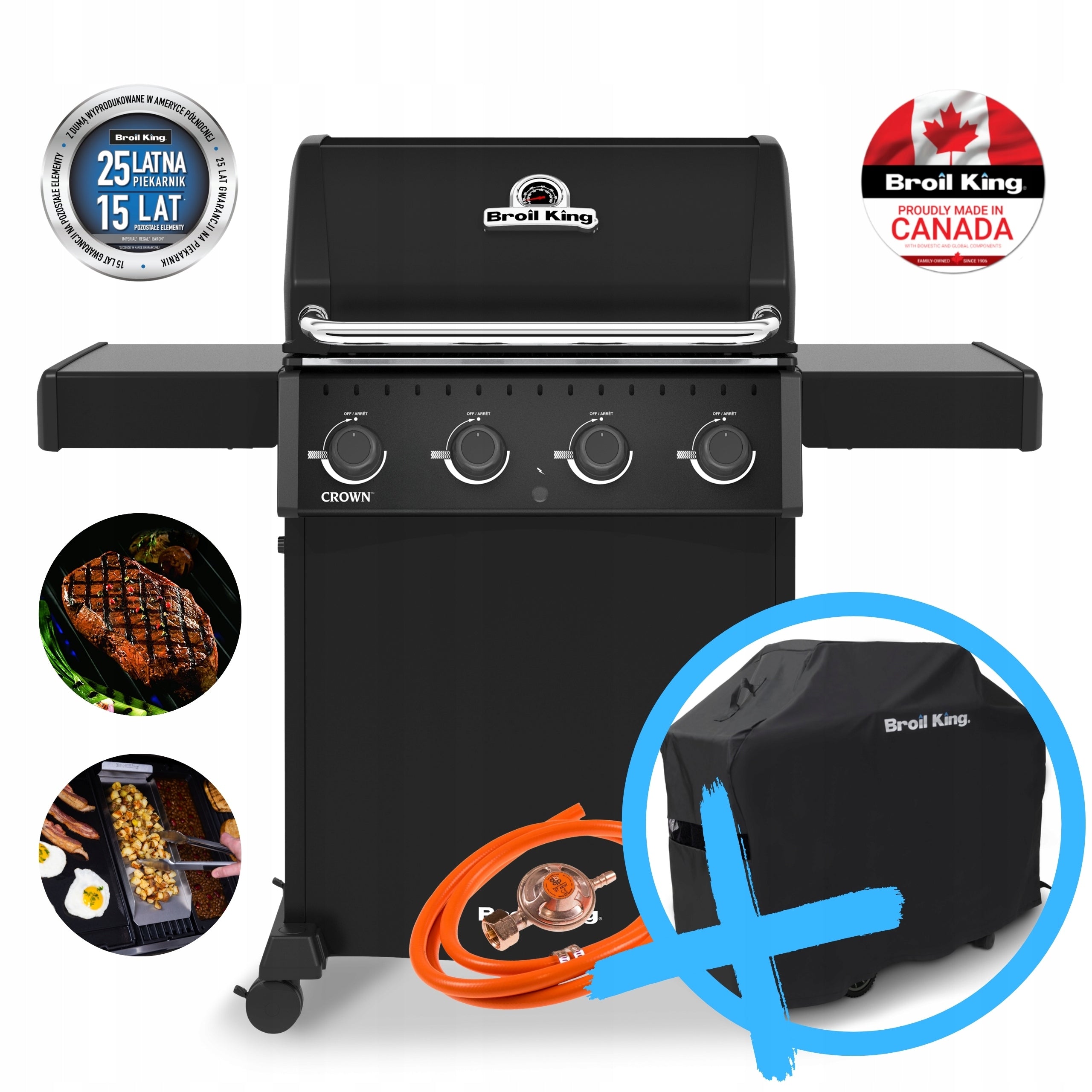 Garden Gas Grill Broil King Crown 410 SHADOW 4 Burners TO MORE