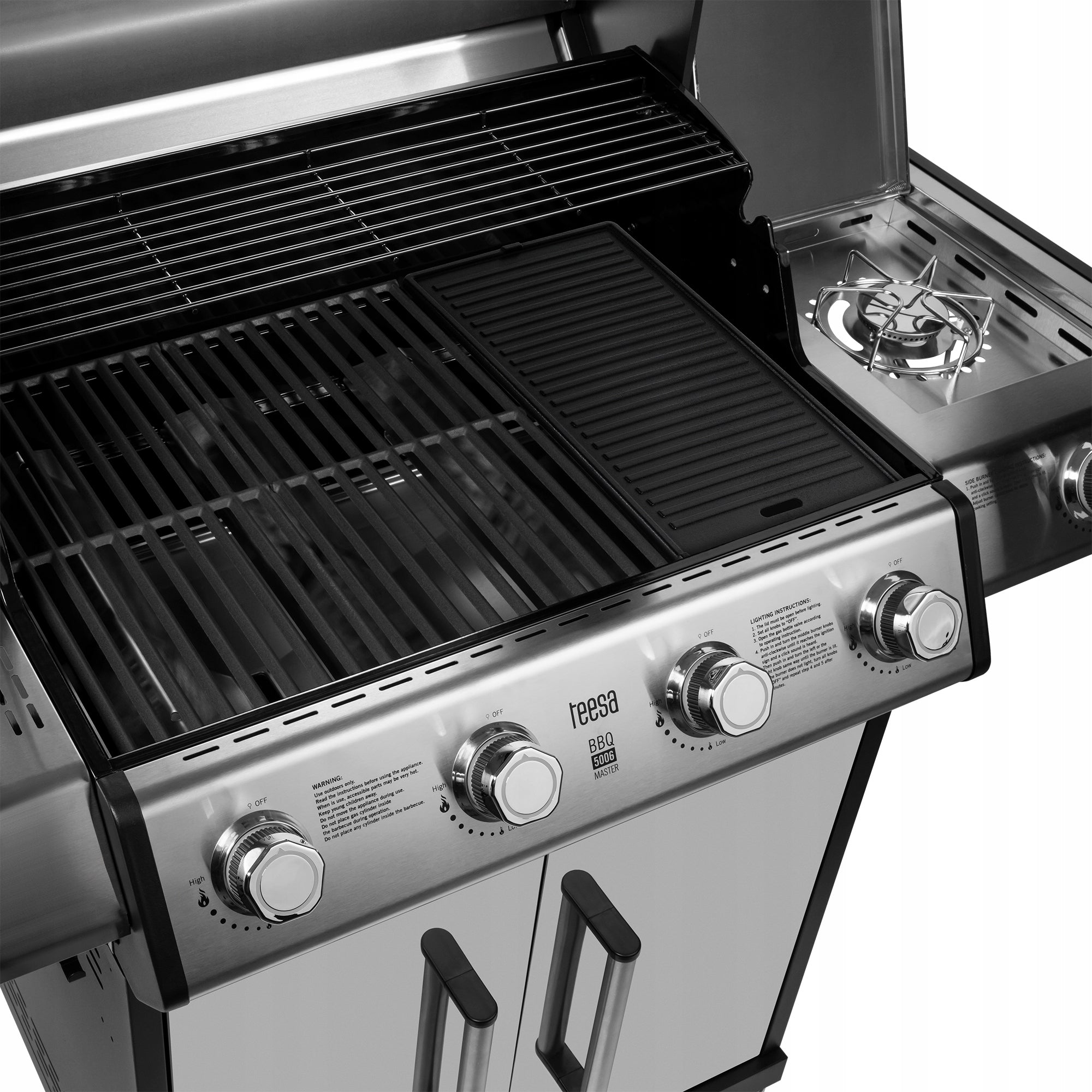 Garden Gas Grill Teesa BBQ 5006 MASTER 5 Burners Cylinder Cabinet 17kW Brand Teesa