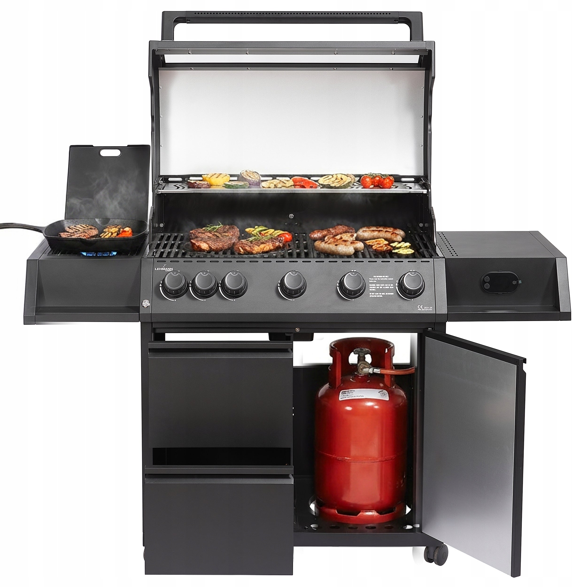 Garden Grill CAST IRON LEHMANN 5+1 premium 20,5 kW + cylinder cabinet Brand Lehmann