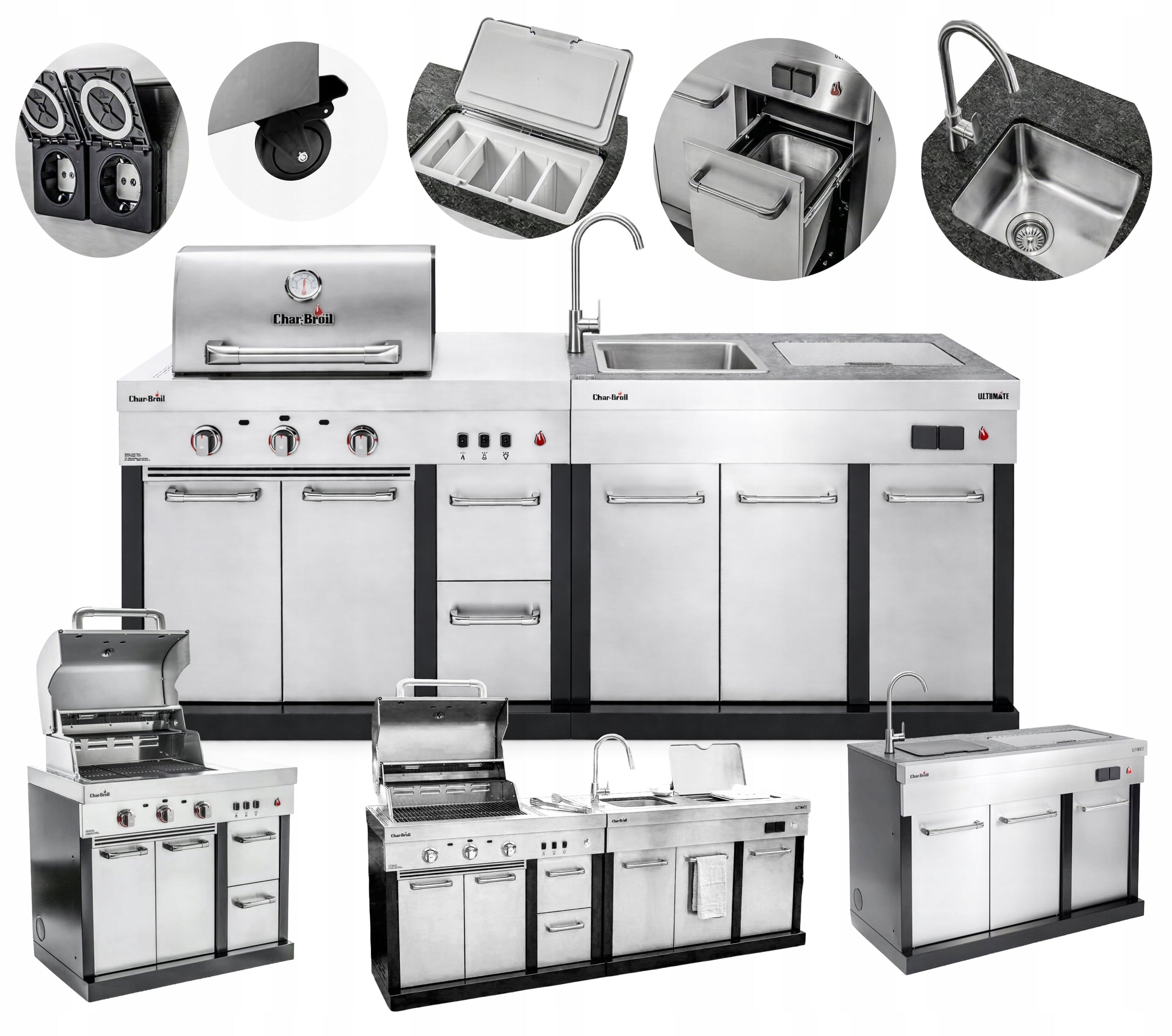 Garden Grill Gas Garden Kitchen Modular Char-Broil Sink Steel 6kW