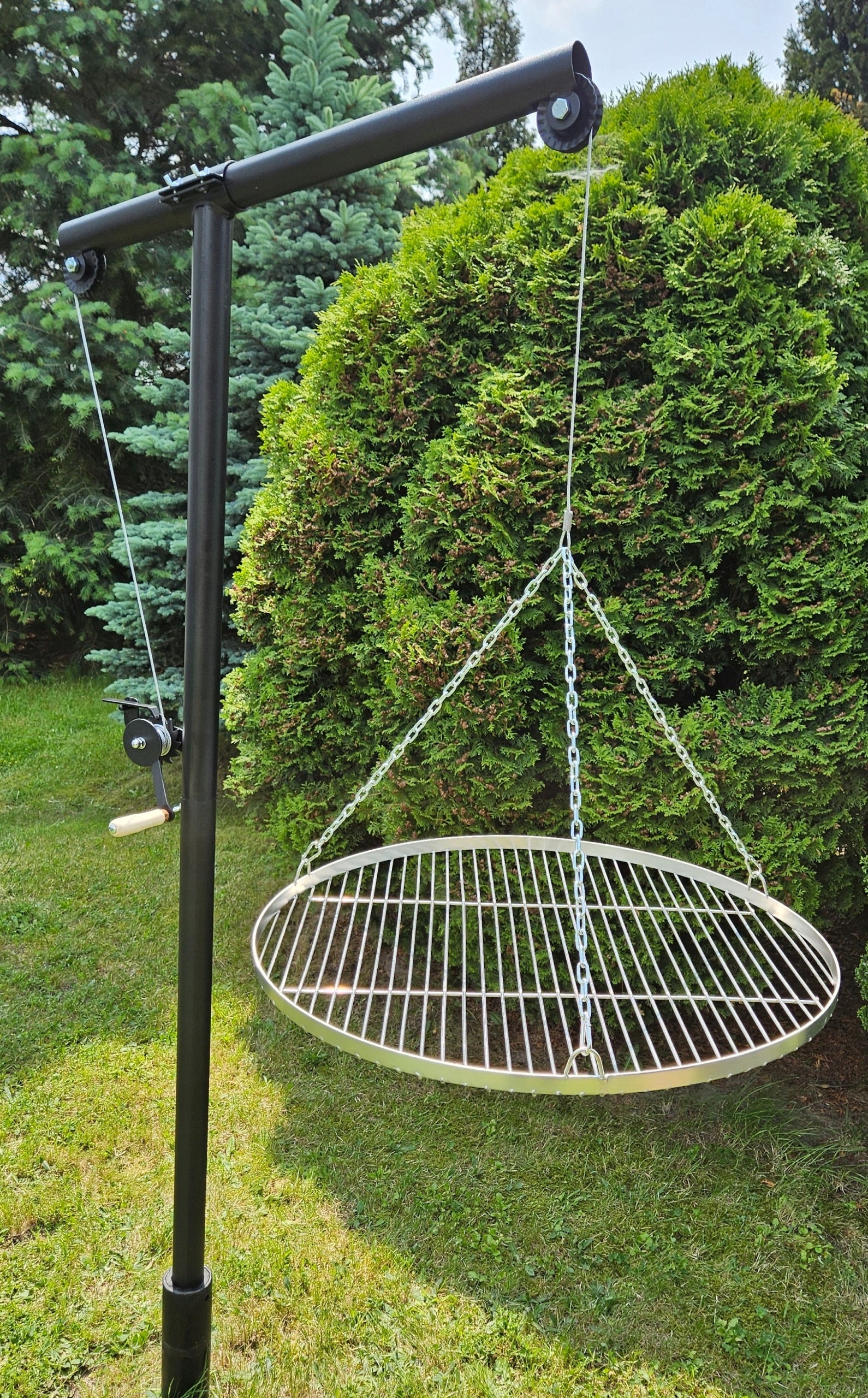 Garden Grill on Boom Stainless Steel Grate Adjustable Tripod Length EAN (GTIN) 5906112207298
