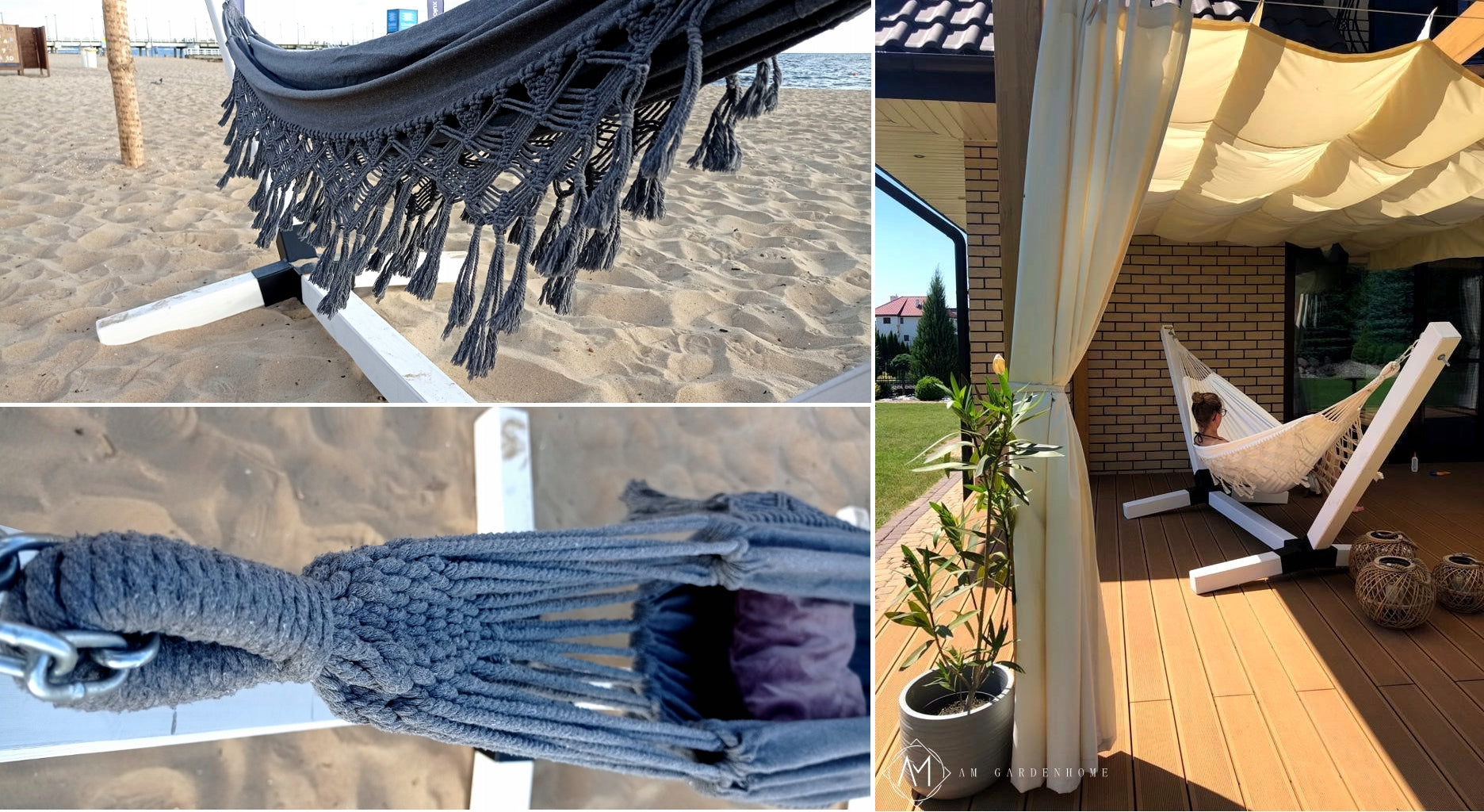 Garden Hammock 2-PERSON Cotton BOHO Braided MACRAME Sun Lounger XL 280x150 Manufacturer no brand