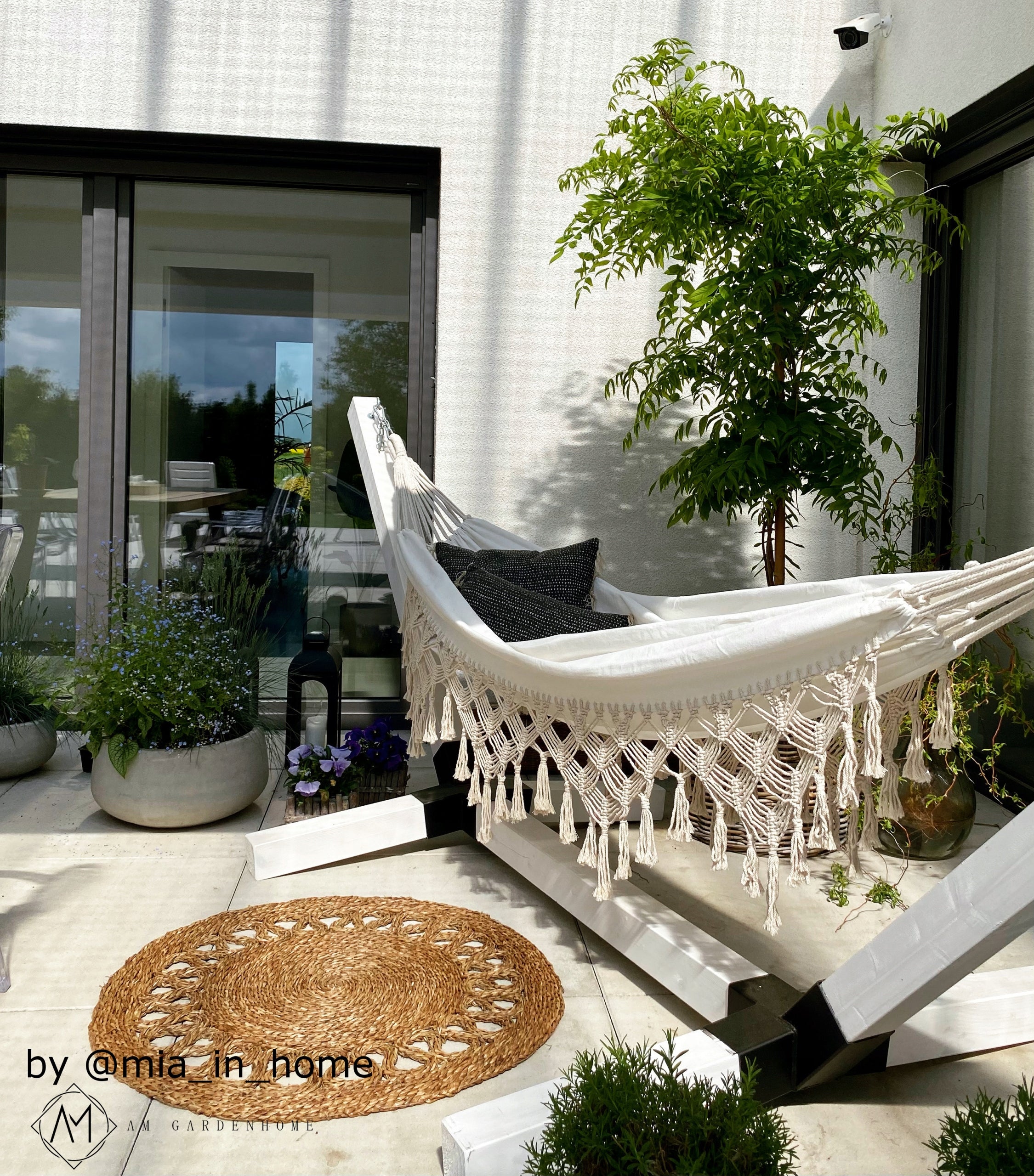 Garden Hammock 2-PERSON Cotton BOHO Braided MACRAME Sun Lounger XL 280x150 Total length 280 cm