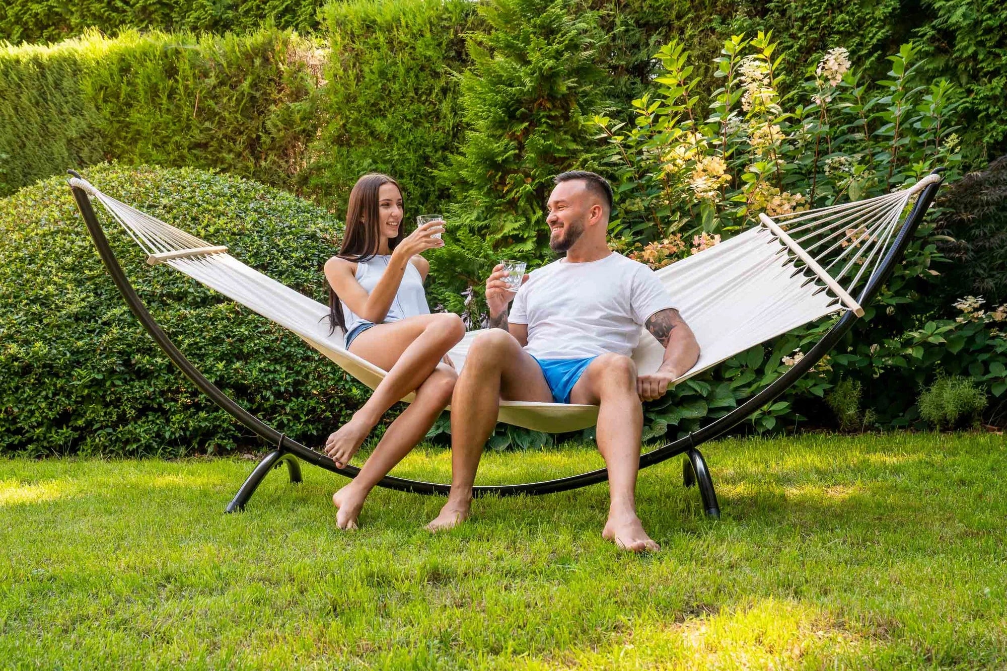 Garden Hammock with Frame and Rod Rimini Strong Hammock Frame Packaging status original