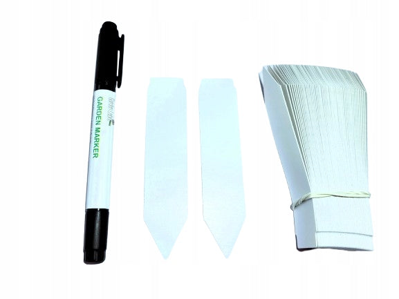 Garden Labels Pluggable Writing Arrows WHITE 105x23,5mm 100+MARKER